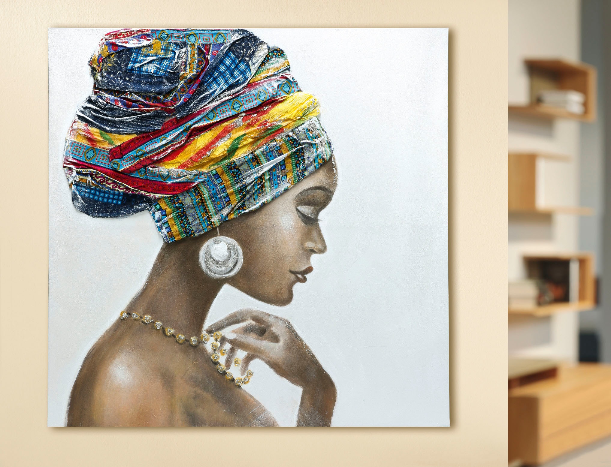 GILDE Leinwandbild »Gemälde Afrik. Schönheit«, (1 St.)