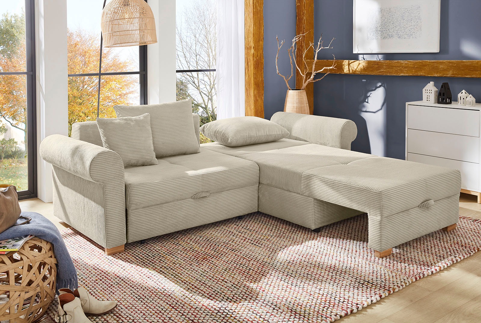 Jockenhöfer Gruppe Ecksofa »List L-Form« viel Stauraum, 2 separate Liegeflä günstig online kaufen