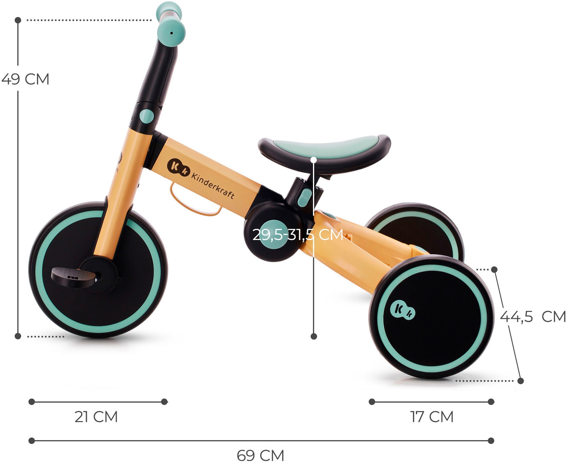 Kinderkraft Laufrad »4TRIKE«, auch als Dreirad umbaubar