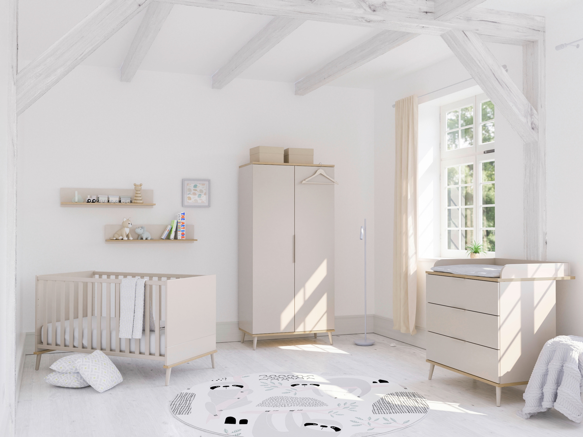 YUNY by PAIDI Wandregal »HAZEL in Beige, Eiche« B/H/T ca. 95x20x20cm, stabi günstig online kaufen