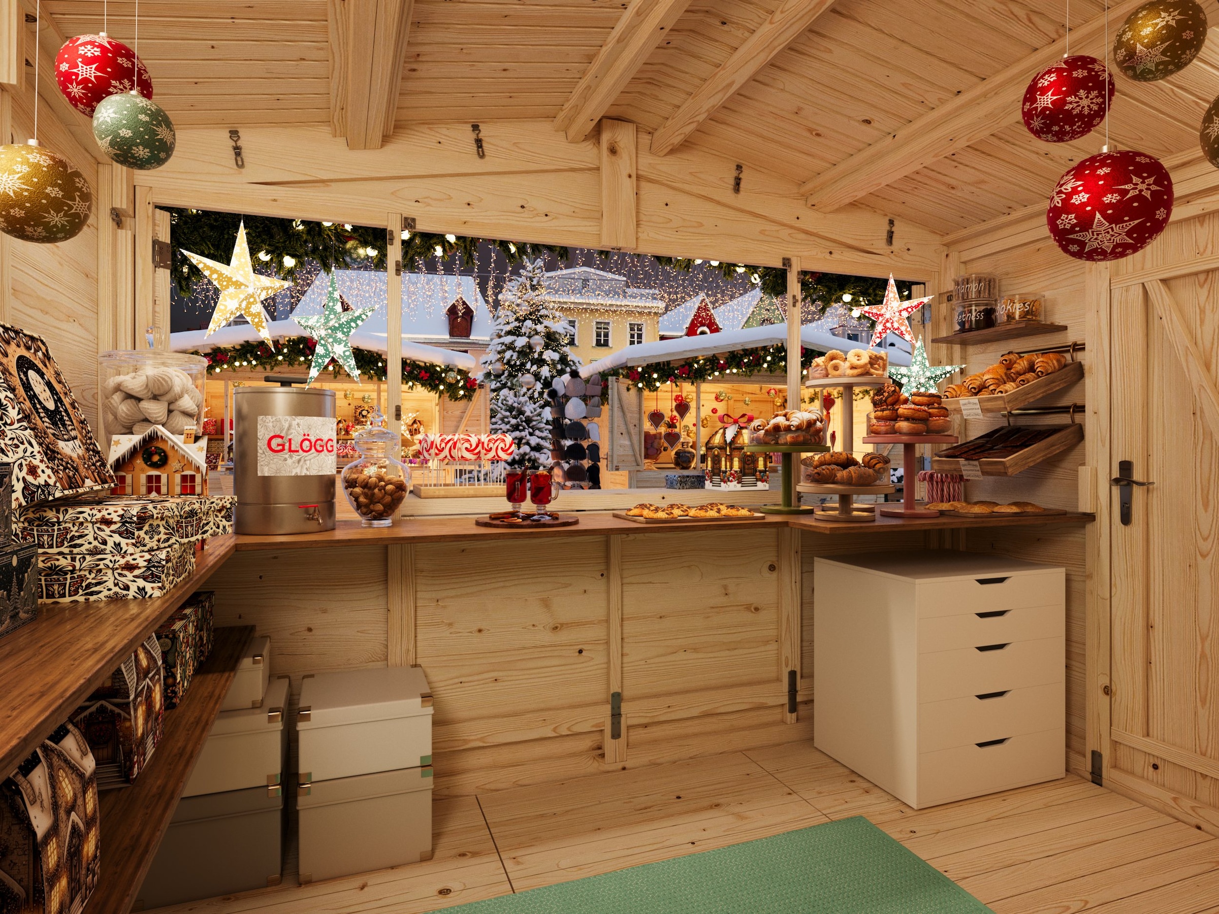 Palmako Gartenhaus »Marian, klappbarer Marktstand« verschiedene Farben