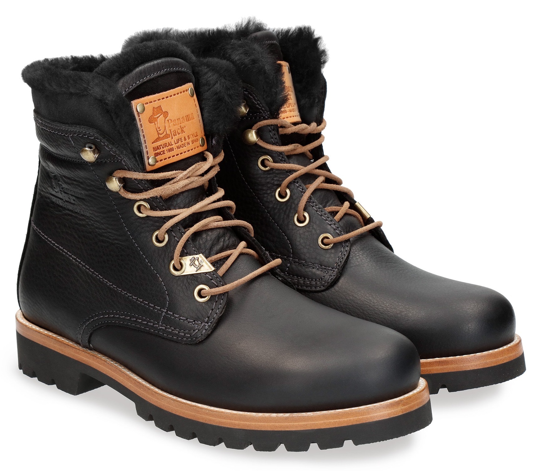 Panama Jack Winterboots »Aviator Igloo«, Blockabsatz, Winterstiefelette, Schnürboots mit Logo-Aufnäher