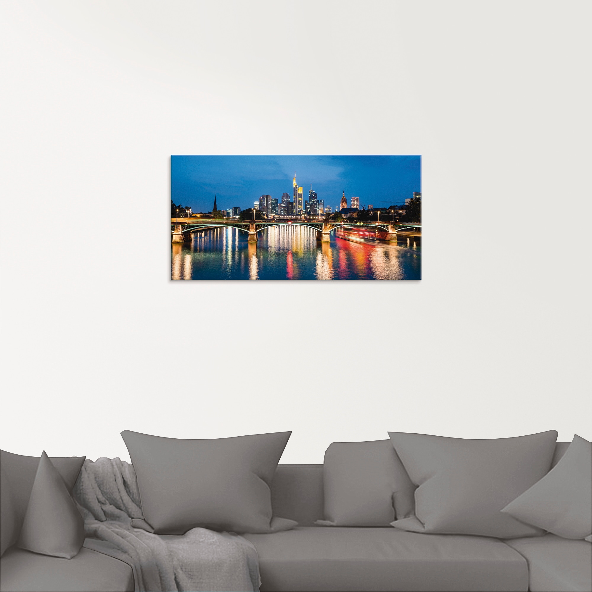 Artland Glasbild »Frankfurt am Main zur Nacht«, Deutschland, (1 St.), in ve günstig online kaufen