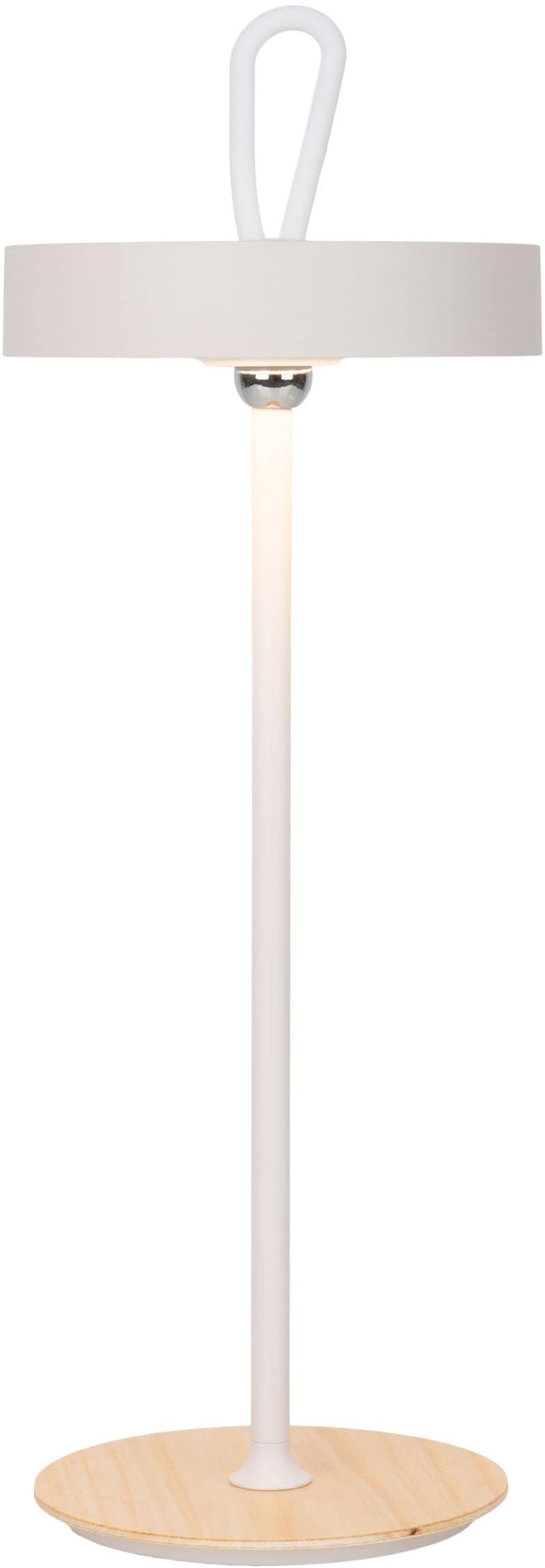 my home LED Tischleuchte »Charmont mit Holzfuß, abnehmbares Kopfteil als Hängeleuchte verwendbar« LED-Modul 1 Stk. Warmweiß aufladbar, inkl Akku + USB Kabel, Kopfteil magnetisch, abnehmbar, Holz