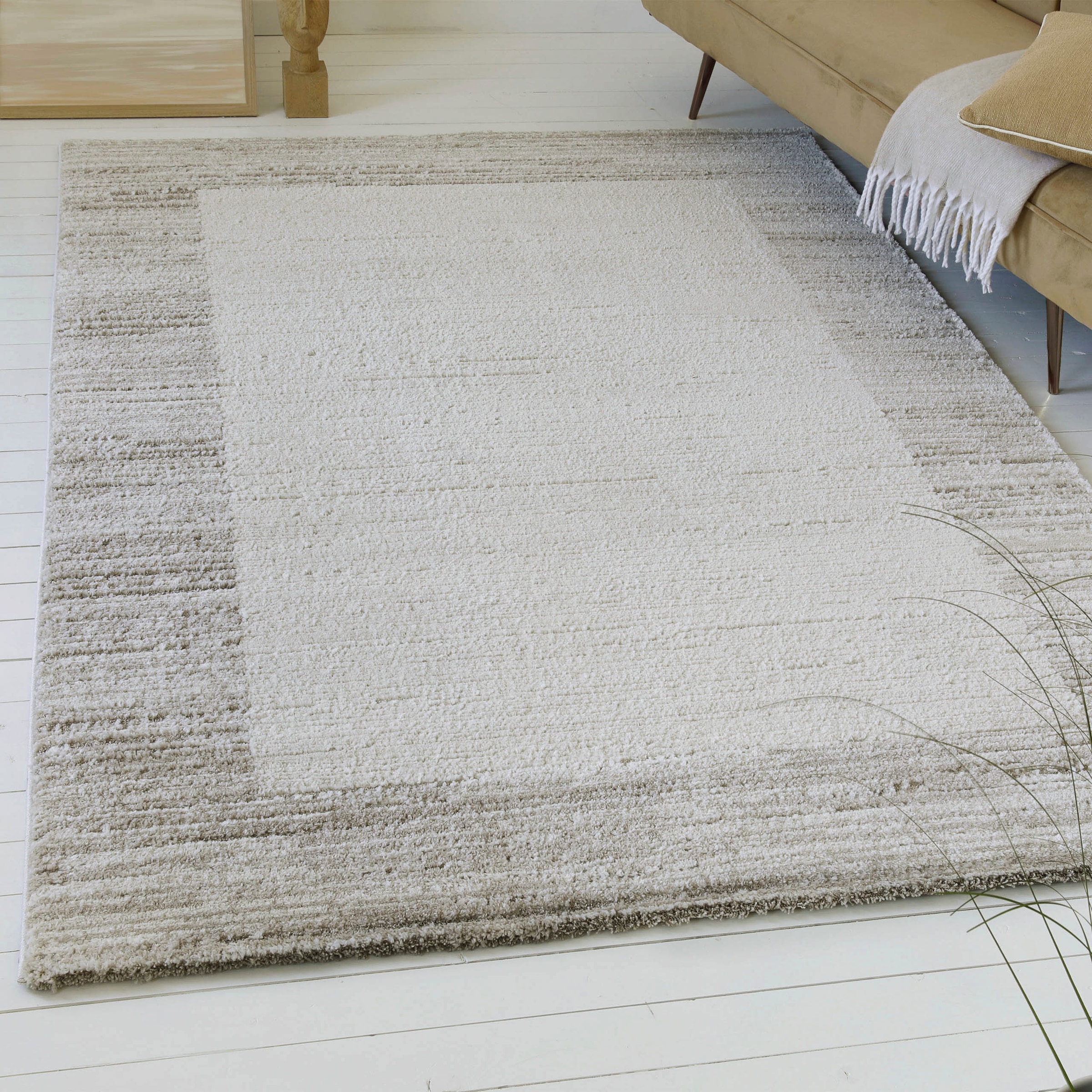 my home Teppich »Alaric«, rechteckig, 18 mm Höhe, Kurzflor, modernes Bordür günstig online kaufen