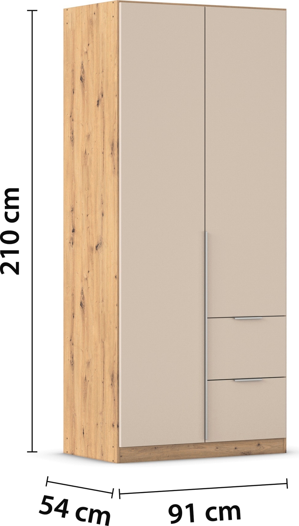 rauch Drehtürenschrank »Kleiderschrank Schrank Garderobe AGORDO mit Dekor- oder Hochglanzfront«, (in zwei Griff-Farben mit Dekor- oder Hochglanzfront), mit Außenschubkästen, in 6 Breiten und 2 Höhen MADE IN GERMANY