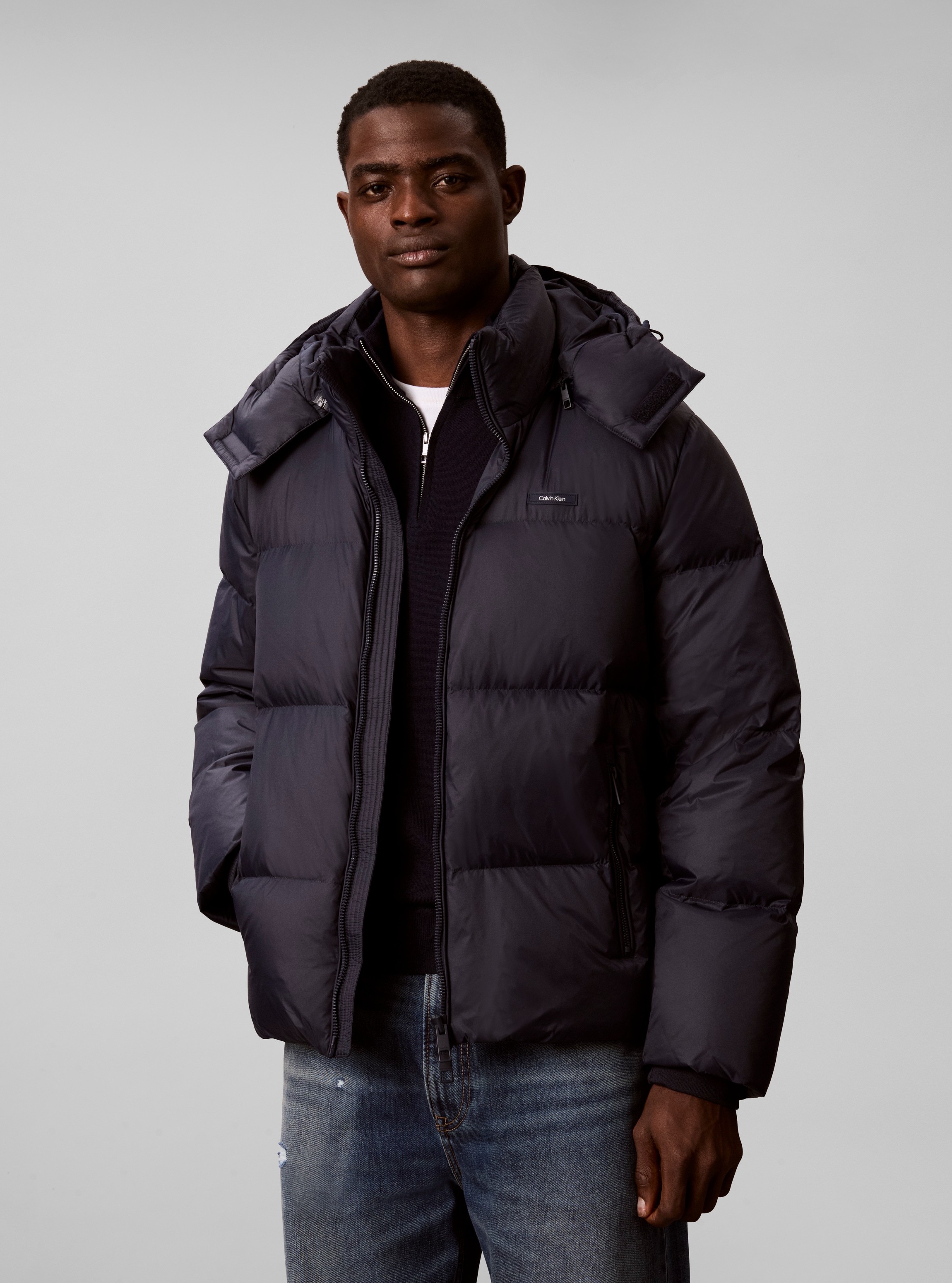 Calvin Klein Steppjacke »NYLON DETACHABLE HOOD DOWN« mit Kapuze Regular fit mit Kapuze