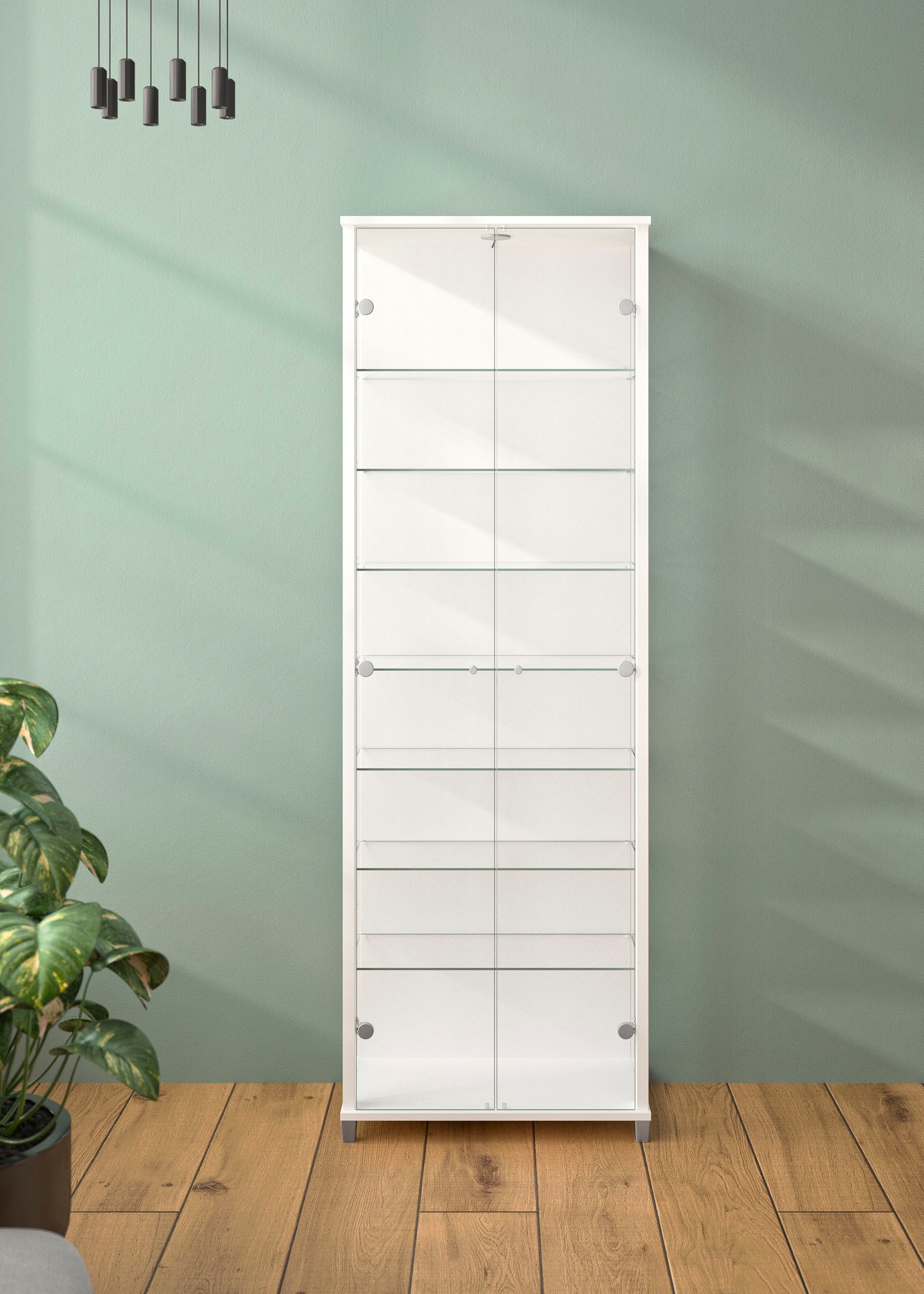 fif möbel Vitrine »Optima«, Standvitrine, Glastüren, 7 Böden, LED, vielseitig, perfekt für Sammler