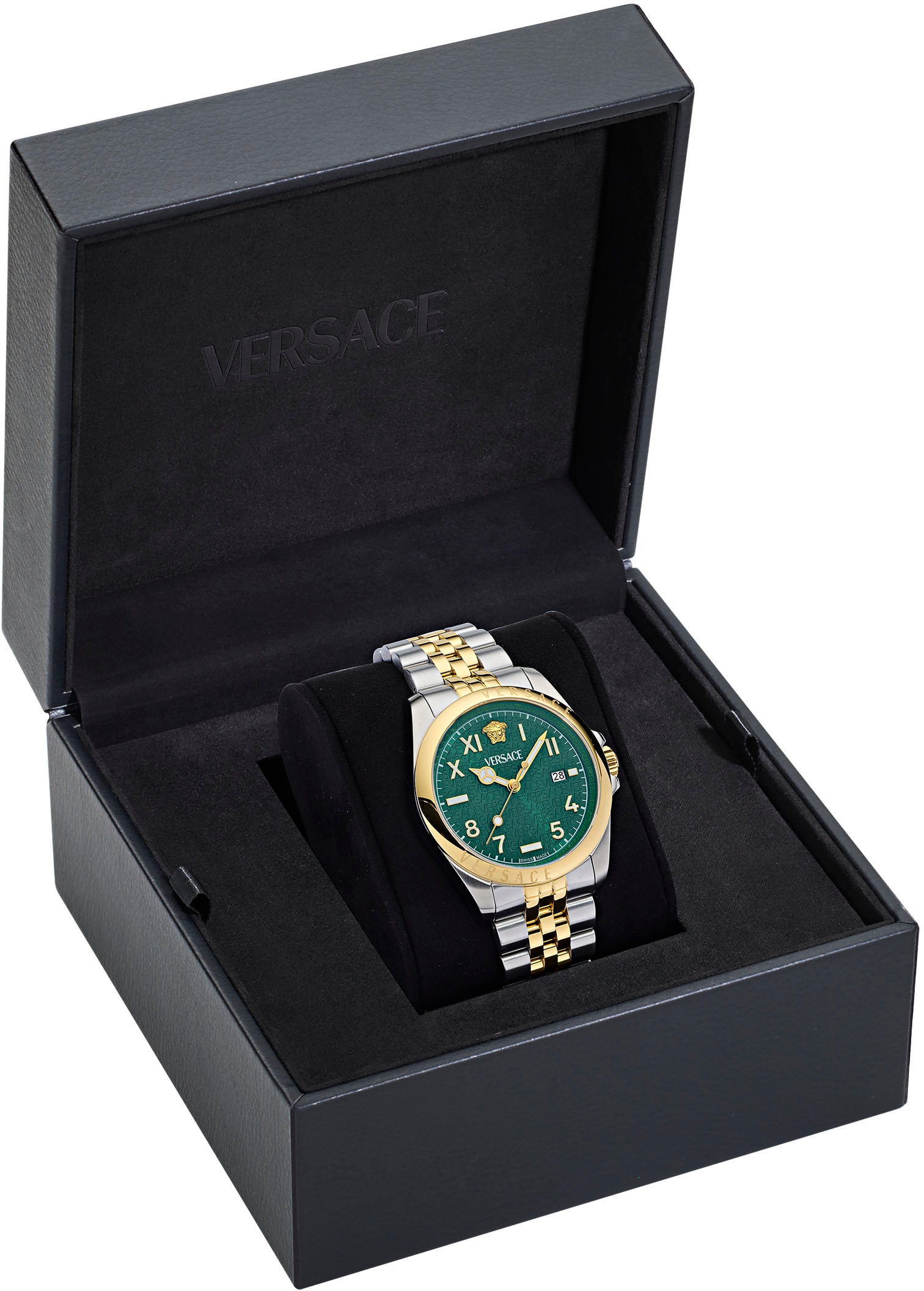 Versace Quarzuhr »VERSACE ANTEO« Armbanduhr, Herrenuhr, Swiss Made, Saphirglas, Edelstahlarmband, Datum