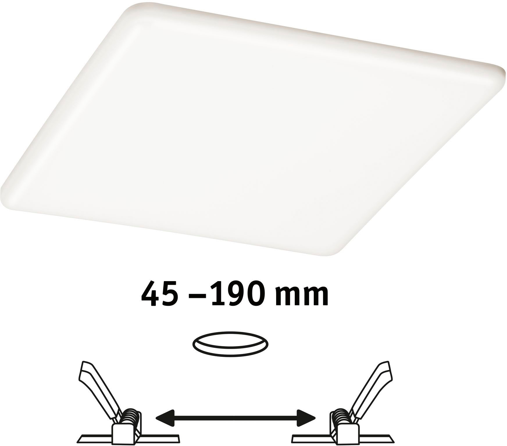 Paulmann LED Bad-Einbauleuchte »Veluna«, Schutzart IP44 spritzwassergeschützt,  3-Stufen-dimmbar