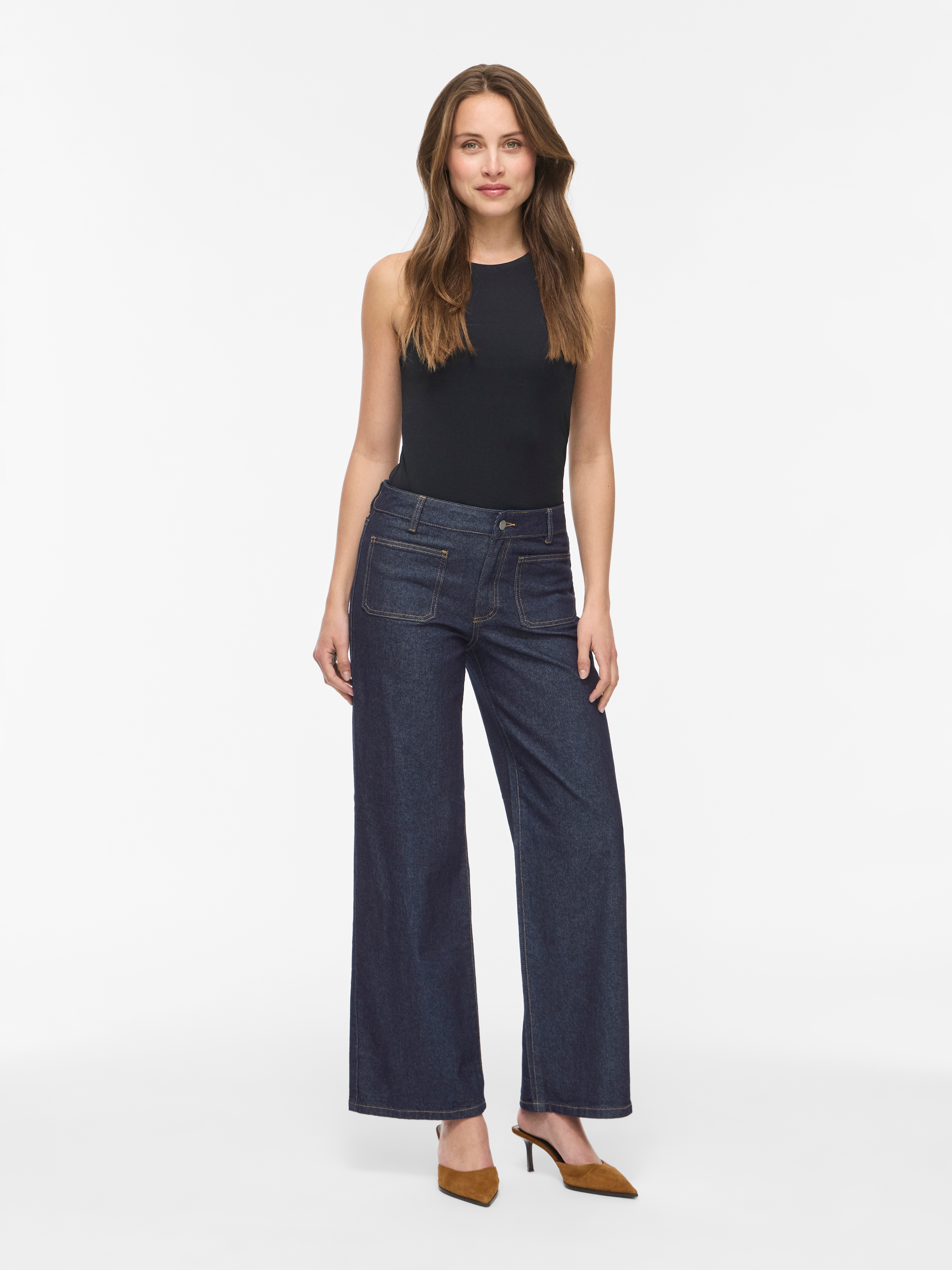 Vila Weite Jeans »VIFLORIE RIO RW WIDE POCKET JEANS - NOOS« Baumwollmischung, regular fit