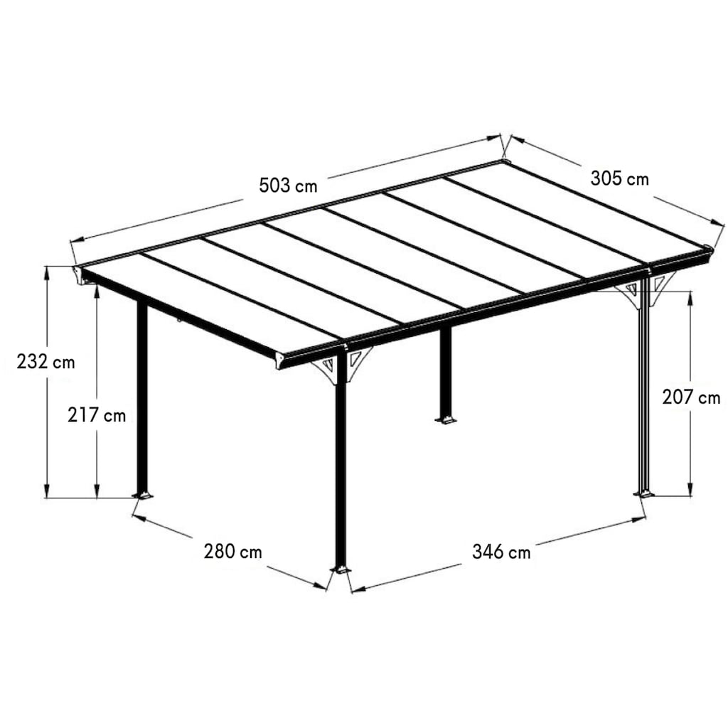 WESTMANN Einzelcarport »Flachdach«, Aluminium, 280 cm, Anthrazit