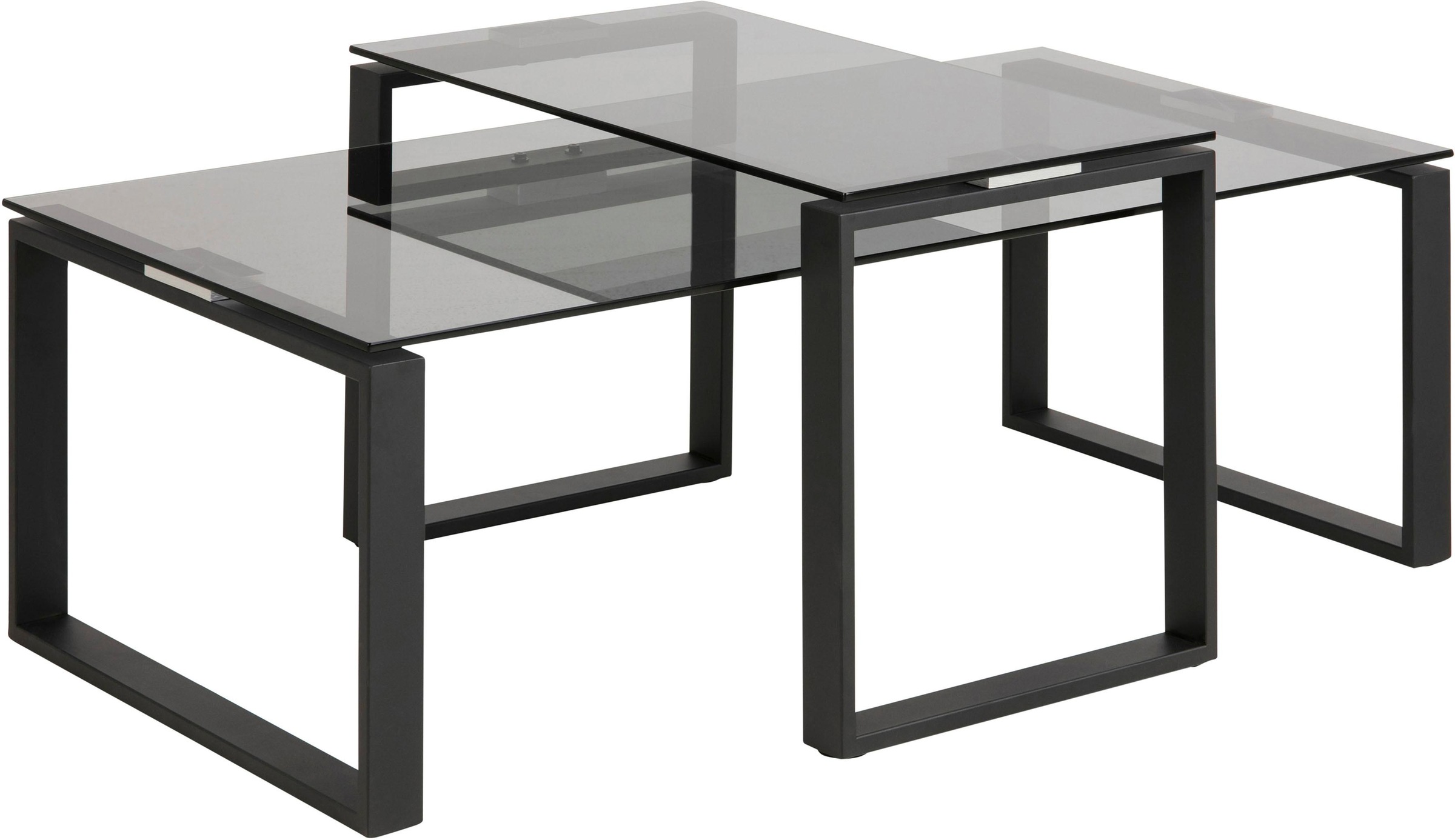 ACTONA GROUP Couchtisch »Karolina«, (Set, 2 St.), aus rauchfarbigen Glas un günstig online kaufen