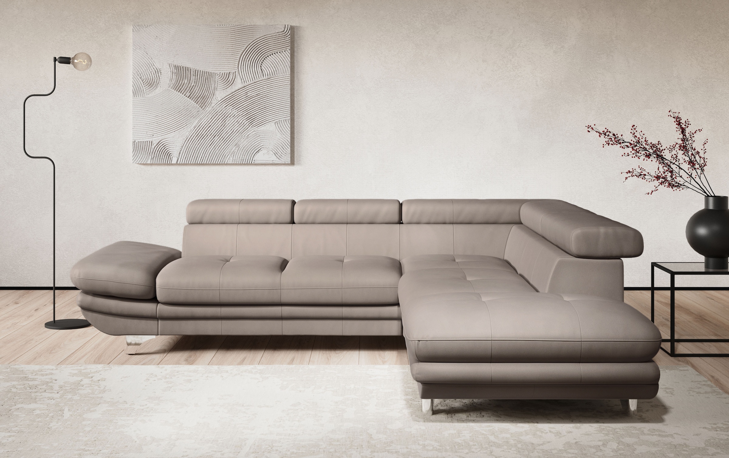 COTTA Ecksofa »Enterprise L-Form«, mit Arm- & Kopfteilverstellung, wahlweis günstig online kaufen