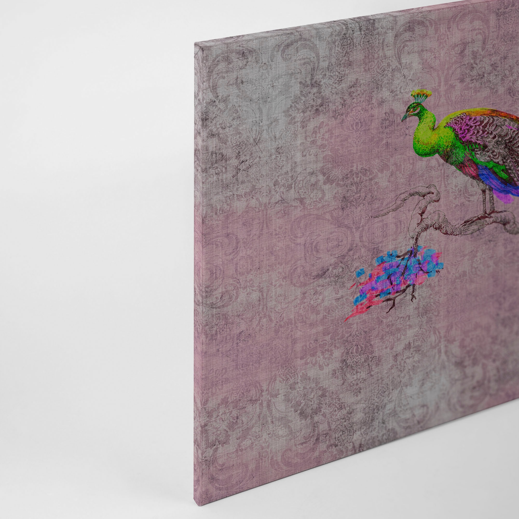 A.S. Création Leinwandbild »peacock«, Kunst-Tiere-Kinder, (1 St.), Keilrahmen Bild Bunt Pfau Leinwand-Bild Wohnzimmer modern Wandbild