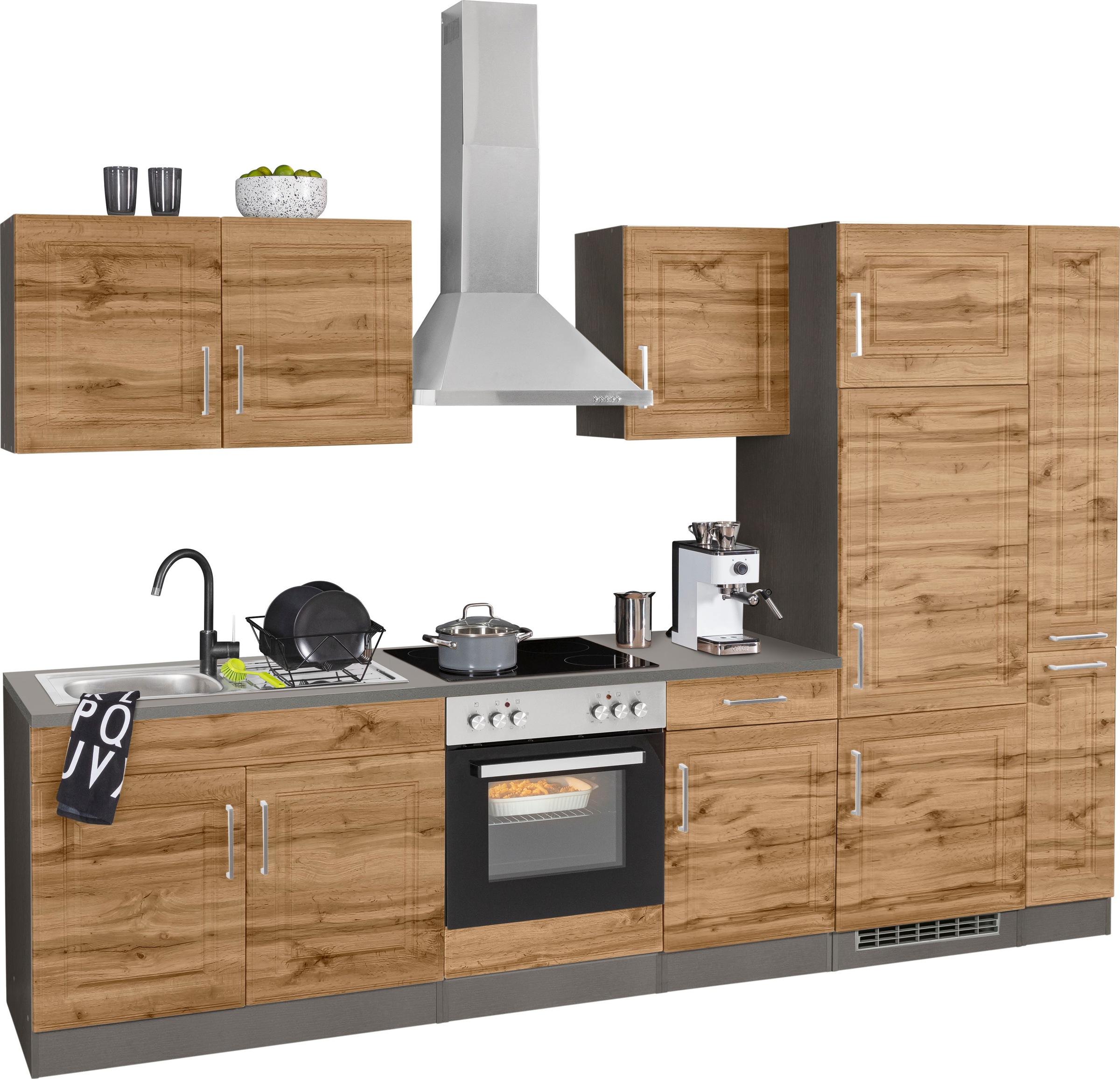 HELD MÖBEL Küchenzeile »Stockholm«, Breite 300 cm, mit hochwertigen MDF Fro günstig online kaufen