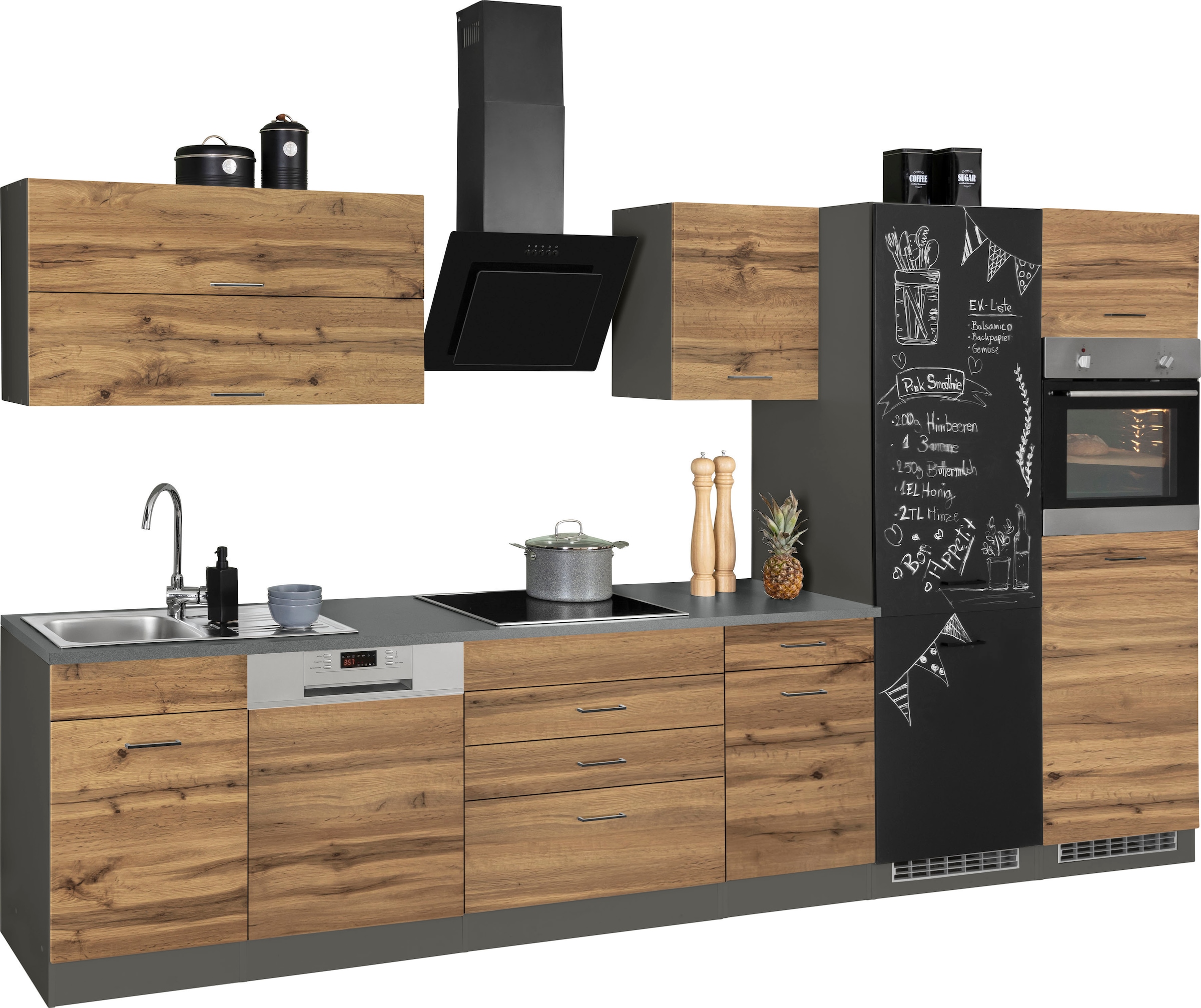 KOCHSTATION Küchenzeile »KS-Trier«, ohne E-Geräte, Breite 360 cm