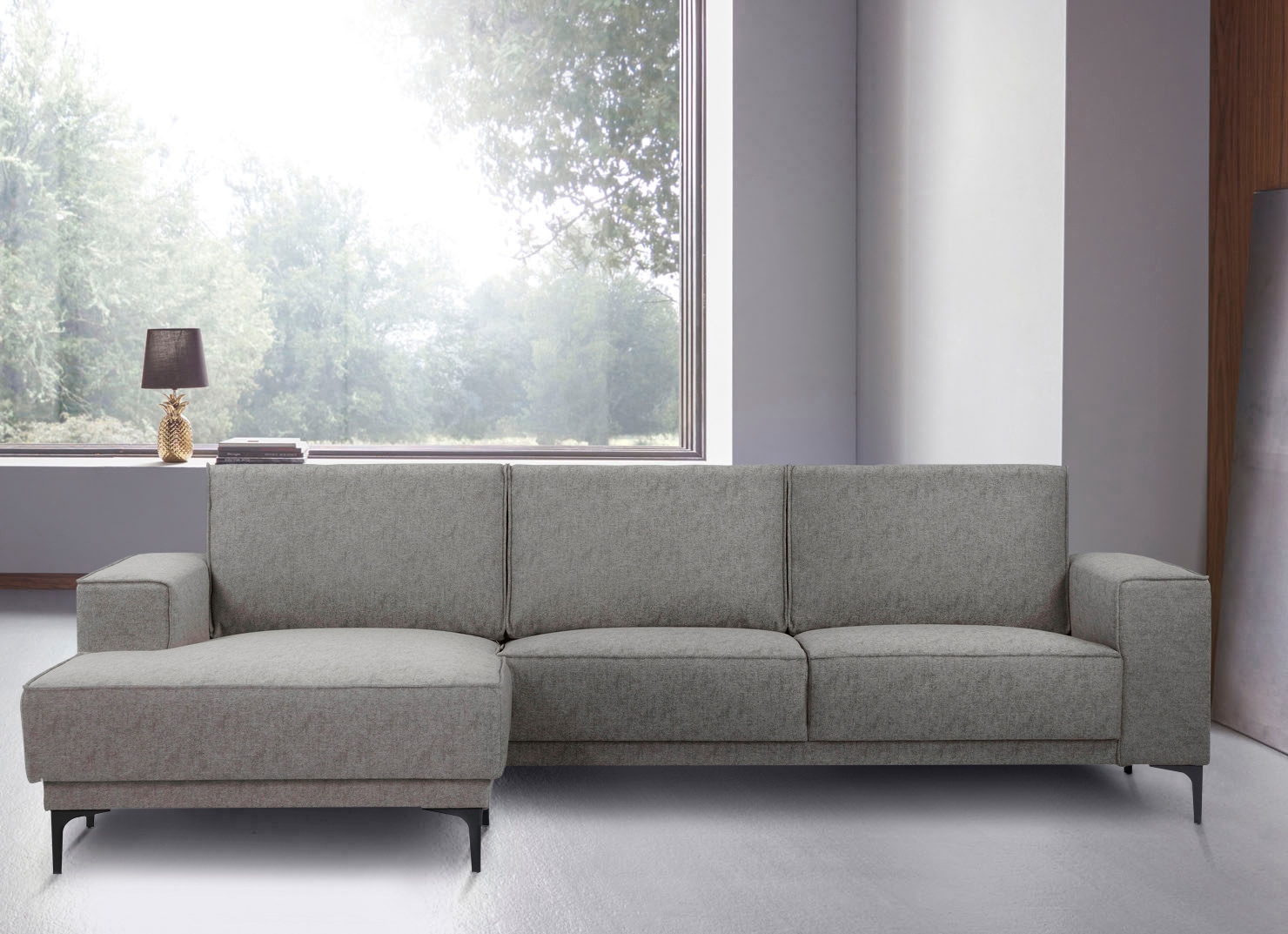 Places of Style Ecksofa »Polsterecke Oland, Struktur, Flachgewebe, Luxus-Mi günstig online kaufen
