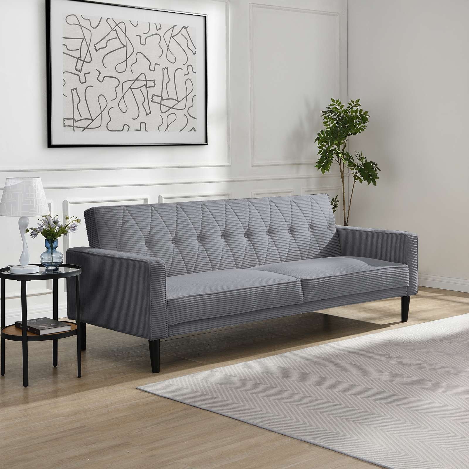 Dorel Home 3-Sitzer »Avon«, Schlafsofa 213cm, Bettfunktion (110/190cm), trendiger Cord o. Webstoff