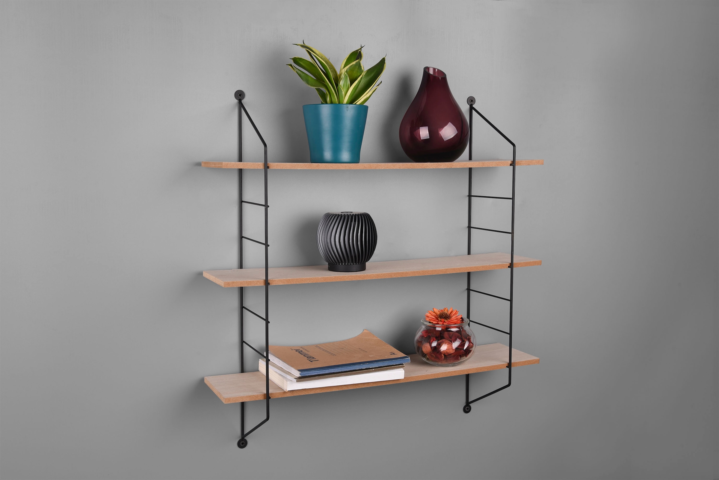MIRRORS AND MORE Ablageregal »Clara«, (1 St.), Kombination aus Holz und Metall