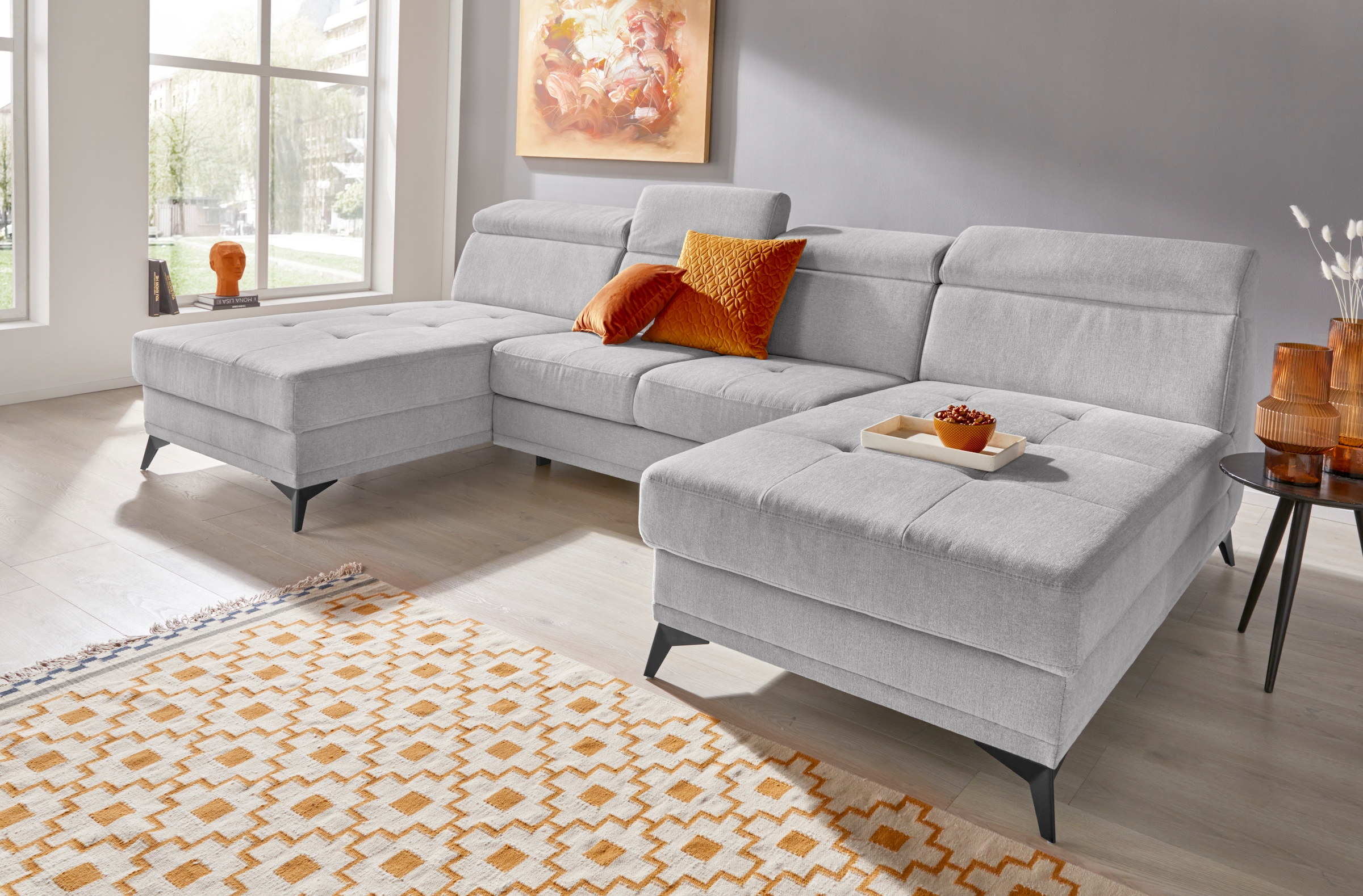 Home affaire Wohnlandschaft »Cardiz U-Form« inkl.Kopfteilverstellung und Fe günstig online kaufen