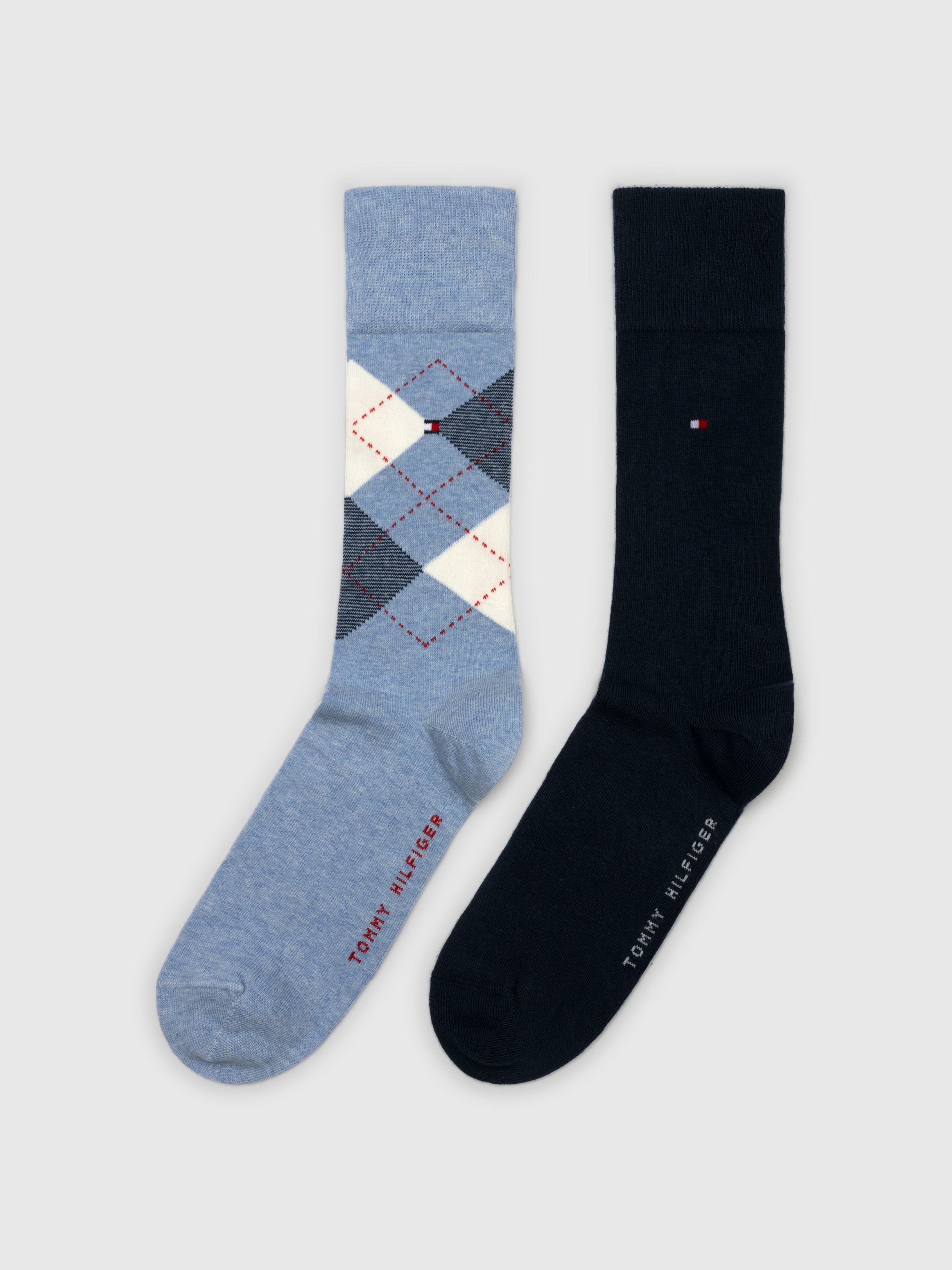 Tommy Hilfiger Socken »TH MEN SOCK CHECK 2P« 2 Paar, 2 Paar tlg. mit klassischem Argyle-Design,
