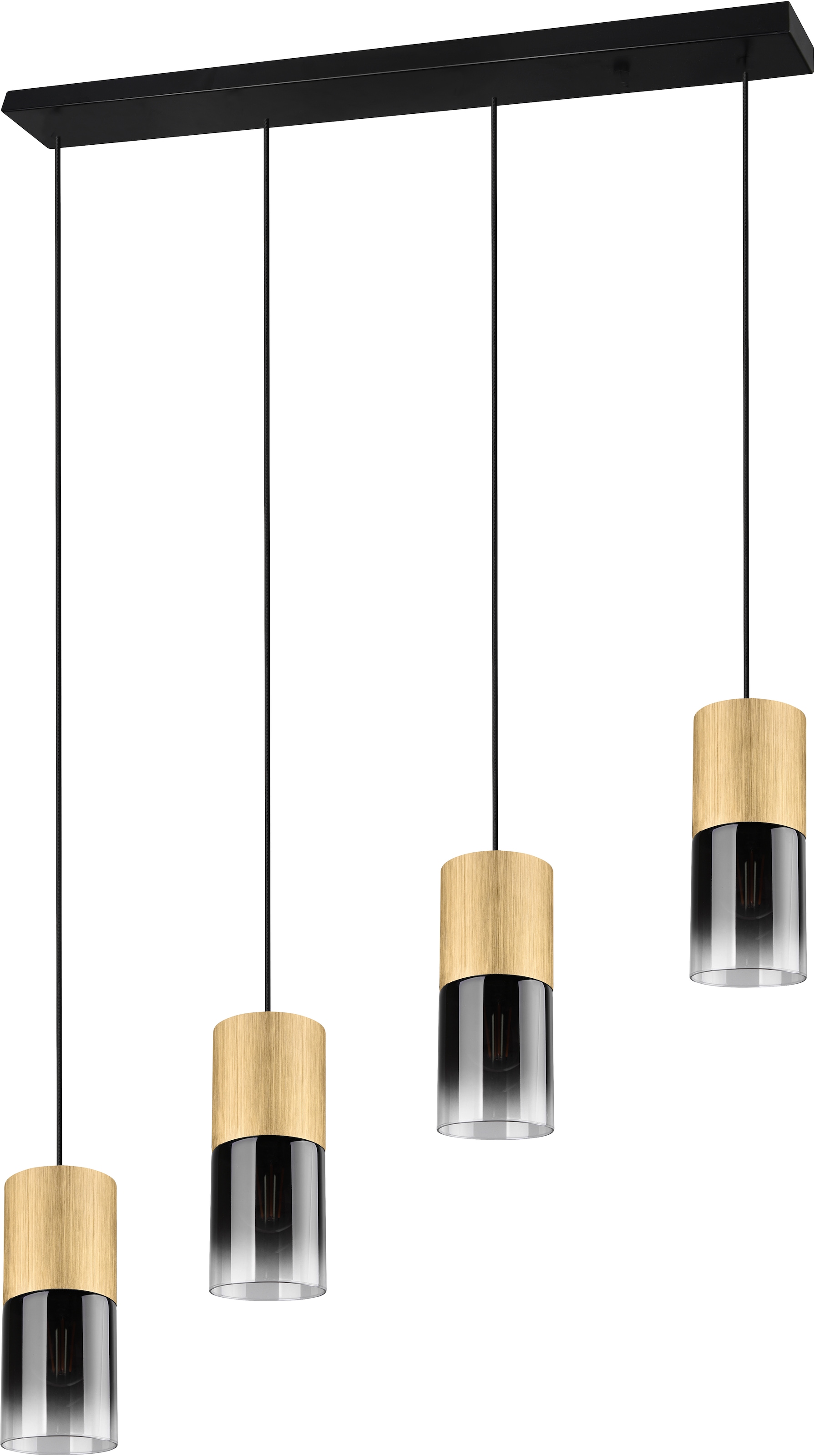 TRIO Leuchten Pendelleuchte »ROBIN«, 4 flammig, Leuchtmittel E27 | ohne Leuchtmittel, Hängelampe 4-flammig, höhenverstellbar, Glasschirme Ø 10 cm, Esszimmer