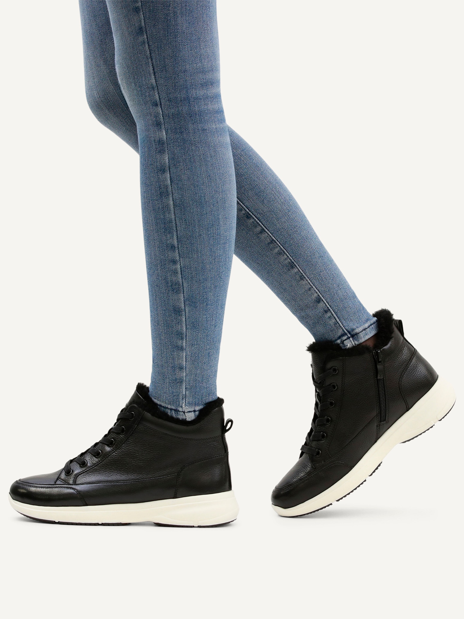 Caprice Winterboots  , Keilabsatz, Schnürboots, Outdoorschuh mit Fellimitat am Kragen