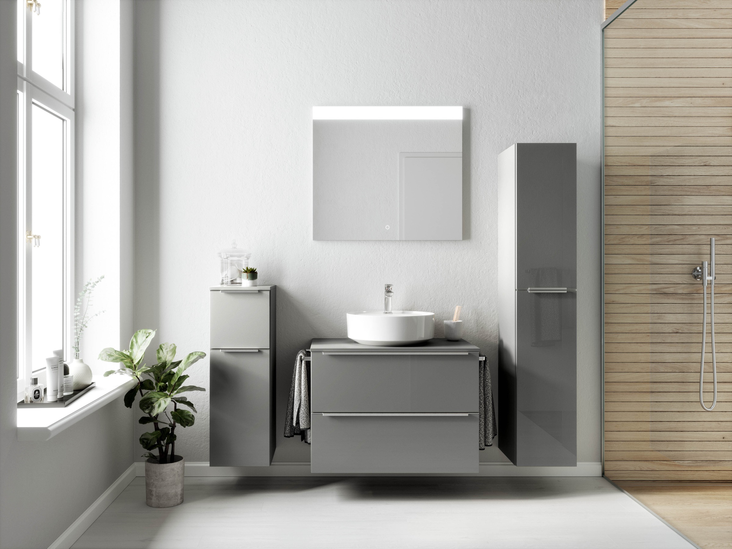 nobilia® Badmöbel-Set »Alvene«, (2 St., vormontiert, mit Soft-Close), Hochg günstig online kaufen