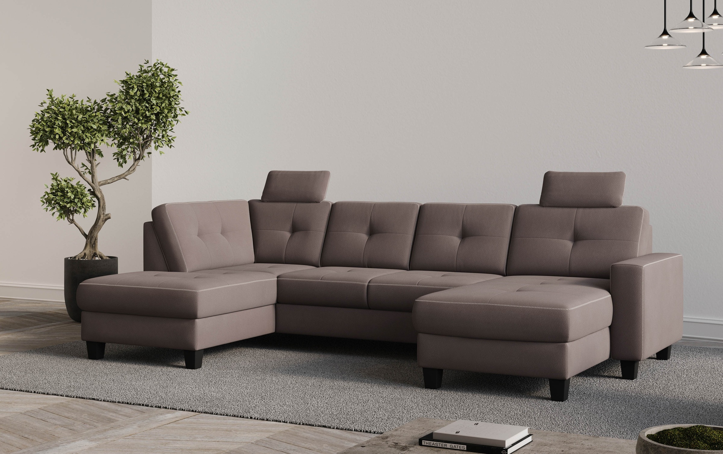 Places of Style Wohnlandschaft "Varese", Kreuznaht in beige günstig online kaufen
