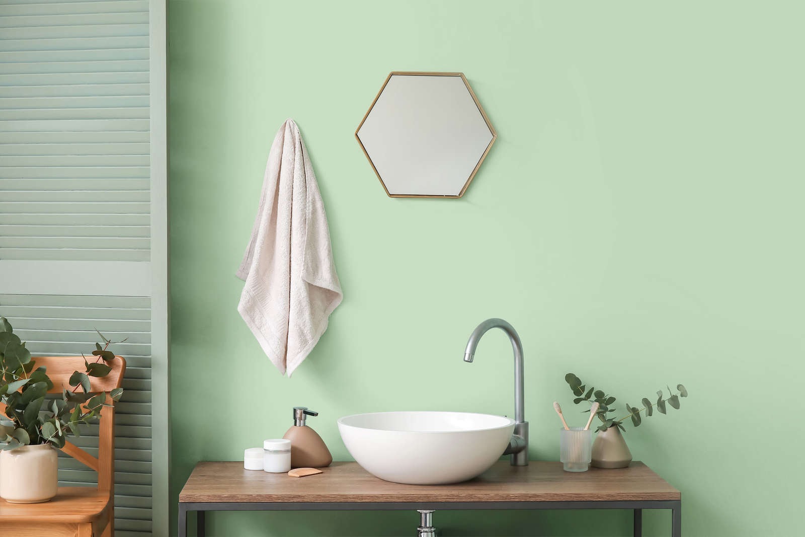 A.S. Création Wand- und Deckenfarbe »Seidenmatt Innenfarbe THE COLOR KITCHEN« für Wohnzimmer Schlafzimmer Flur Küche, versch. Grüntöne