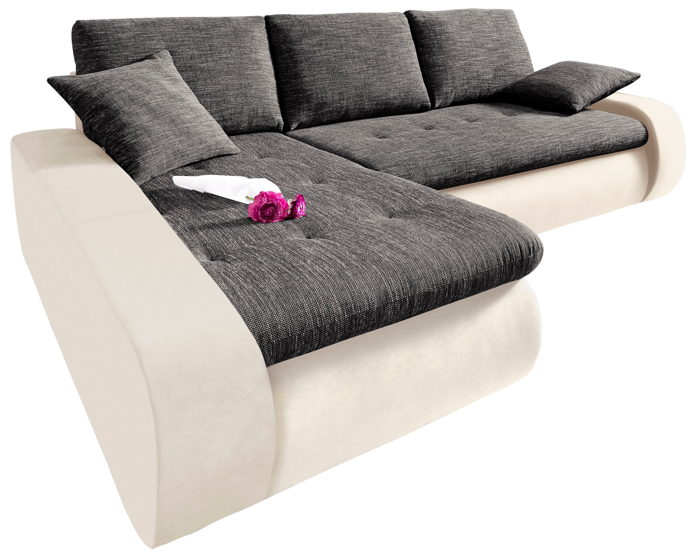 TRENDMANUFAKTUR Ecksofa »Indie, modern und bequem, Materialmix, OTTOs Choic günstig online kaufen