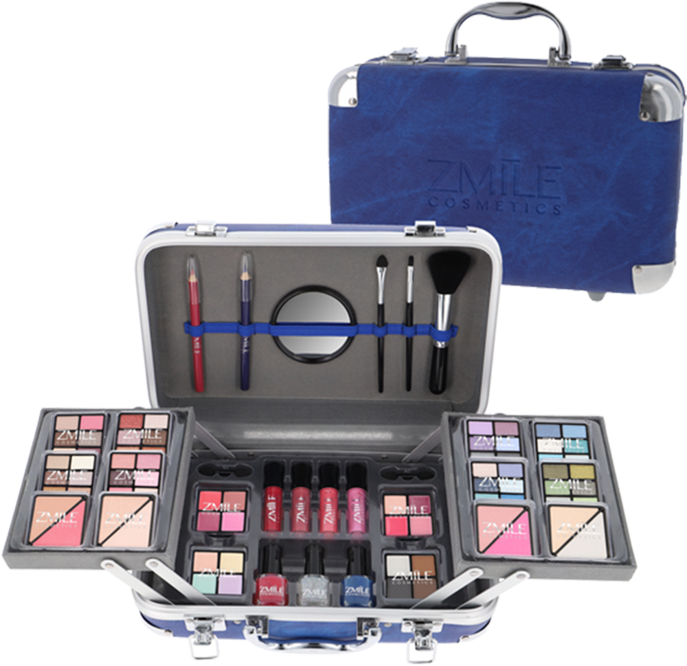 ZMILE COSMETICS Kosmetik-Koffer »'Traveller' blue«, (87 tlg.), mit veganer günstig online kaufen