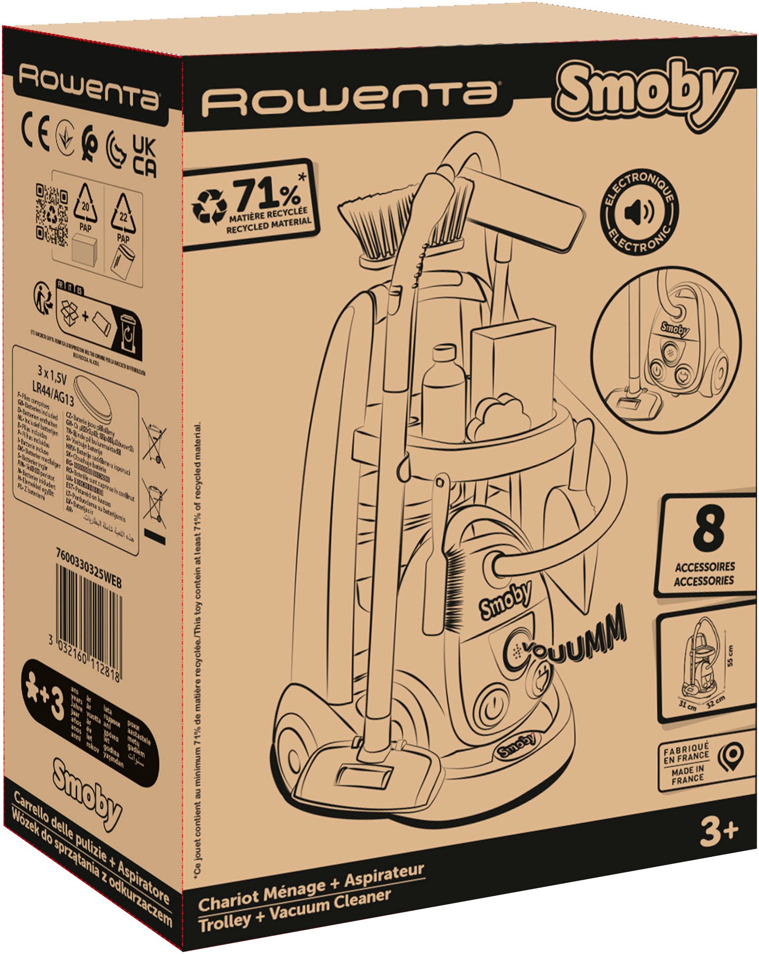 Smoby Kinder-Putzwagen »Rowenta«, mit Soundeffekt; Made in Europe