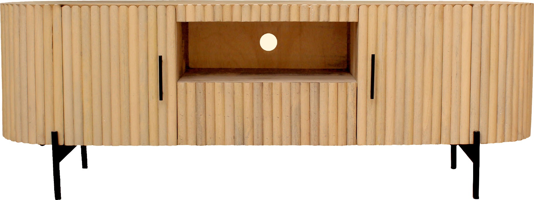 SIT TV-Board 1 Stk. tlg. Lamellen-Design im Retro Stil günstig online kaufen