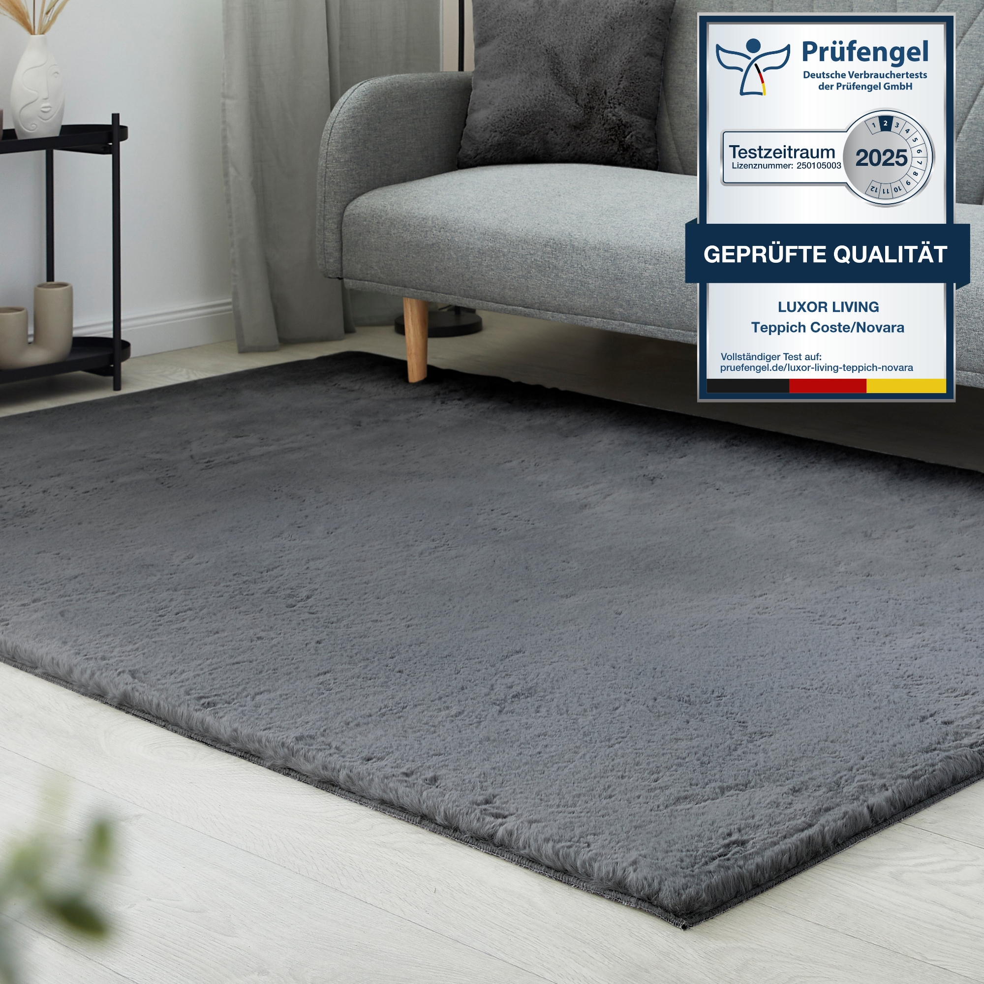 LUXOR living Fellteppich »Novara«, rechteckig, 30 mm Höhe, Kunstfell, Kaninchenfell-Haptik, besonders weicher Hochflor