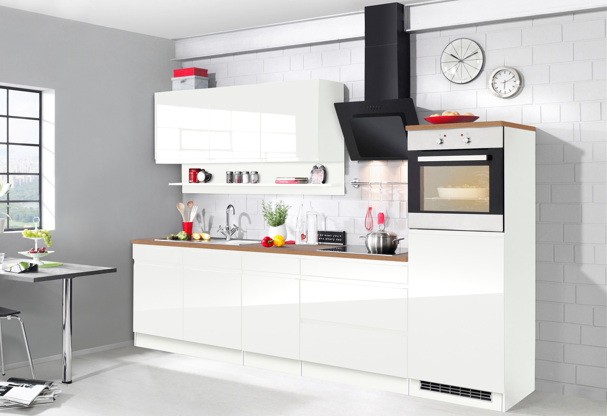 KOCHSTATION Küchenzeile »KS-Virginia« Breite 290 cm, wahlweise mit Induktionskochfeld