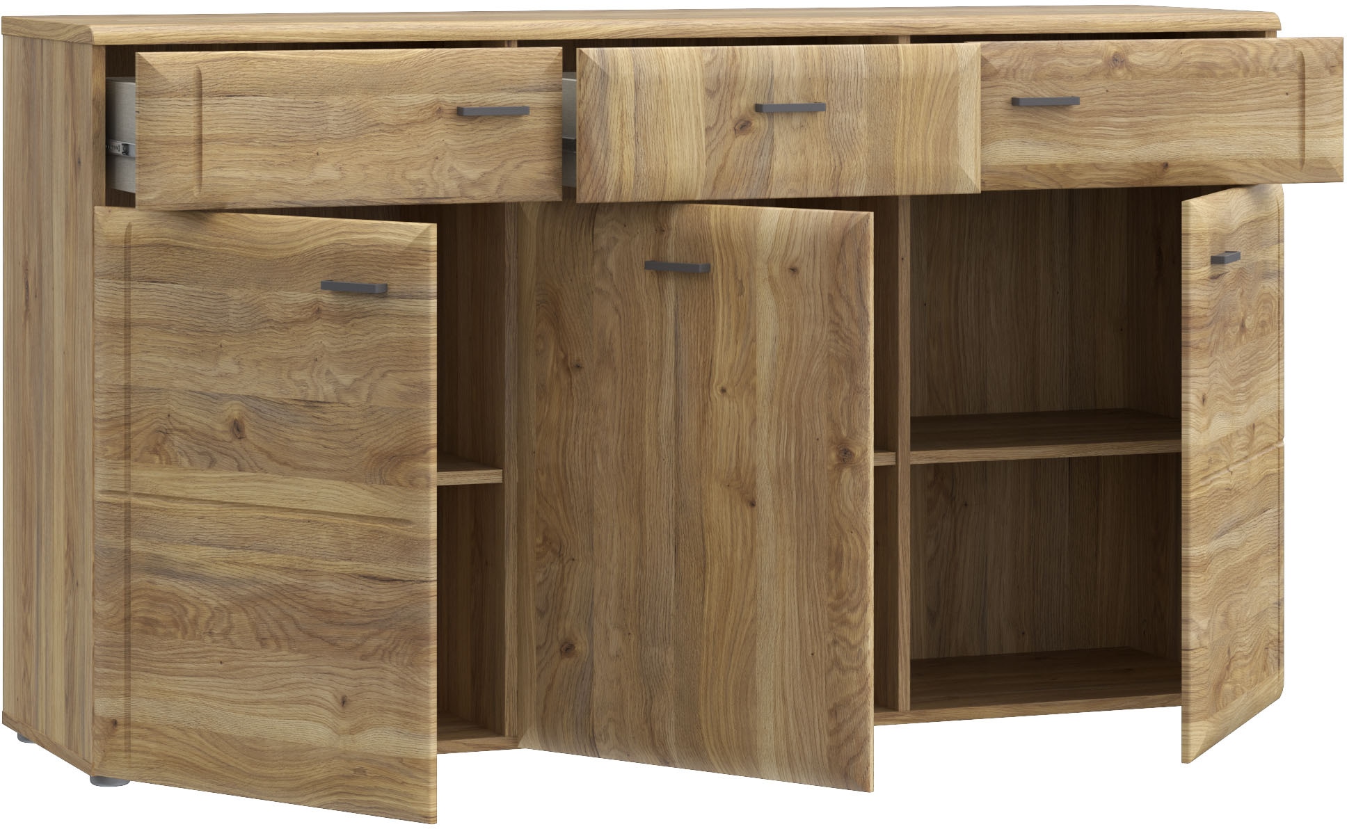 FORTE Sideboard »Akinori« Sideboard, Holzoptik, MDF Front, Metallgriffe, Soft Close, Vollauszug
