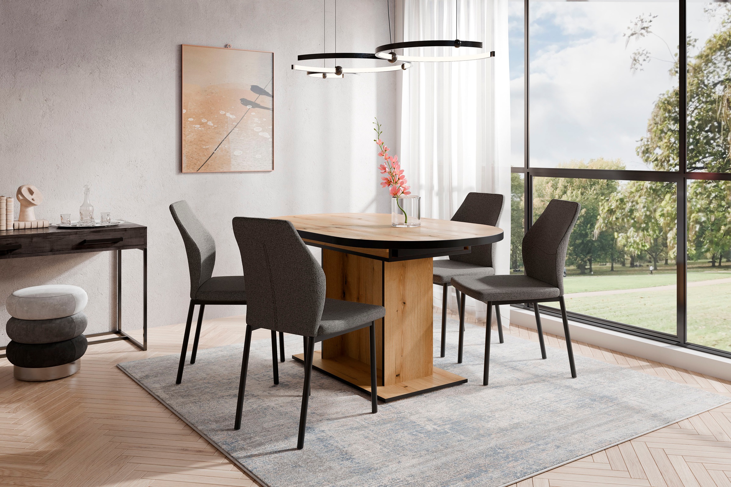 Home affaire Essgruppe »Basel, Tischgruppe mit Ausziehtisch«, (Set, 5 tlg.) günstig online kaufen
