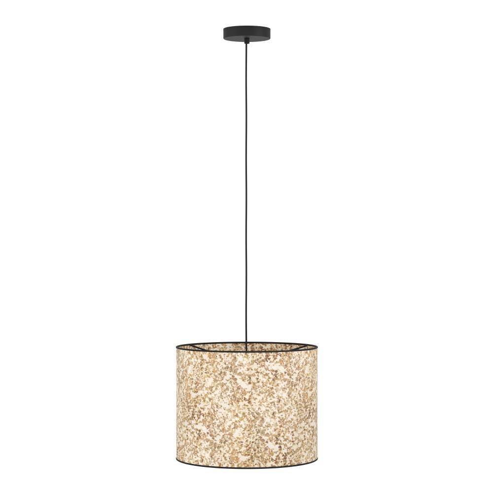 EGLO Hängeleuchte »BUTTERBURN«, 1 flammig, Leuchtmittel E27 | ohne Leuchtmittel, Pendelleuchte, Esszimmerlampe, Textil mit Birkenblättern, Ø 36cm