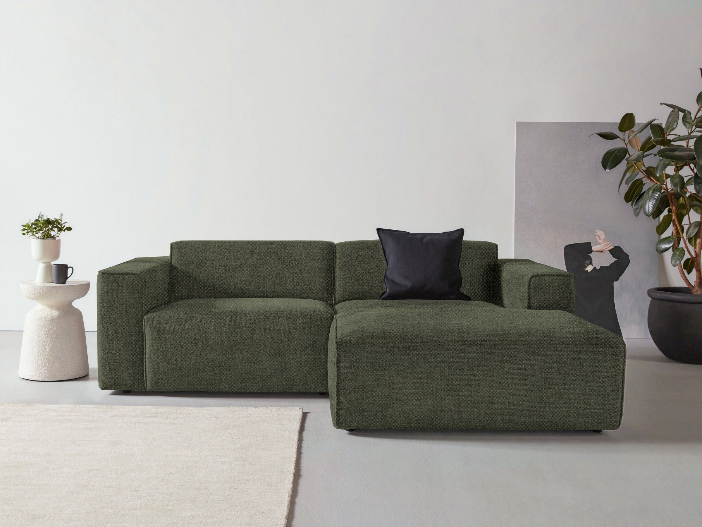 Home affaire Ecksofa »Noord mit Kedernaht, Breite 234 cm, L-Form« Cord, Str günstig online kaufen