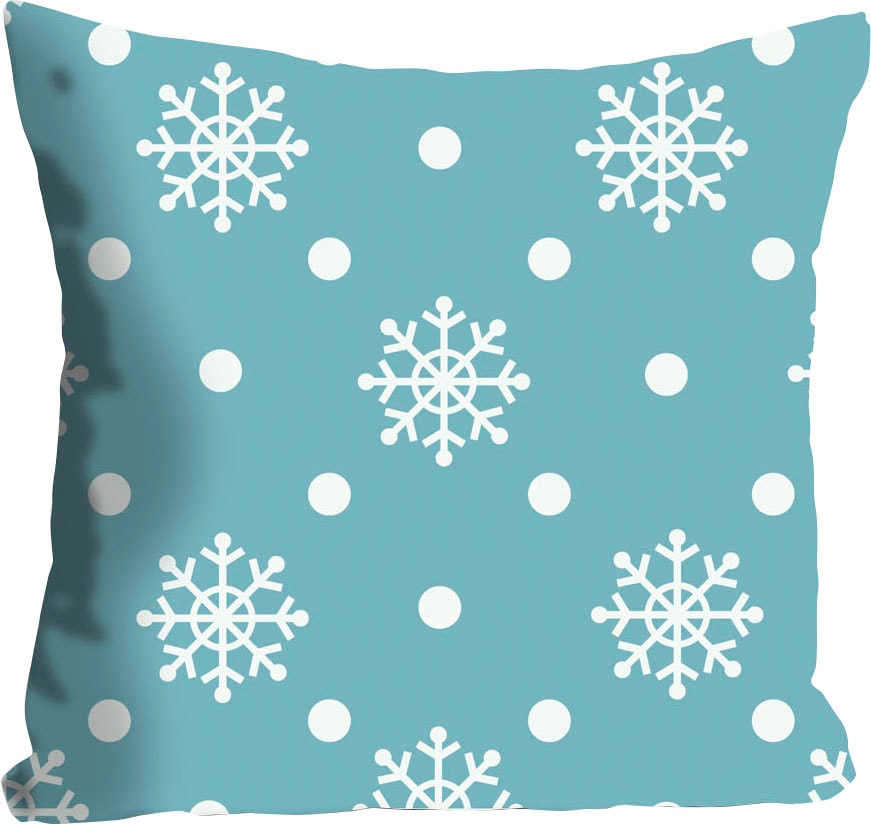 queence Dekokissen »Snowy«, mit weißen Schneeflocken günstig online kaufen