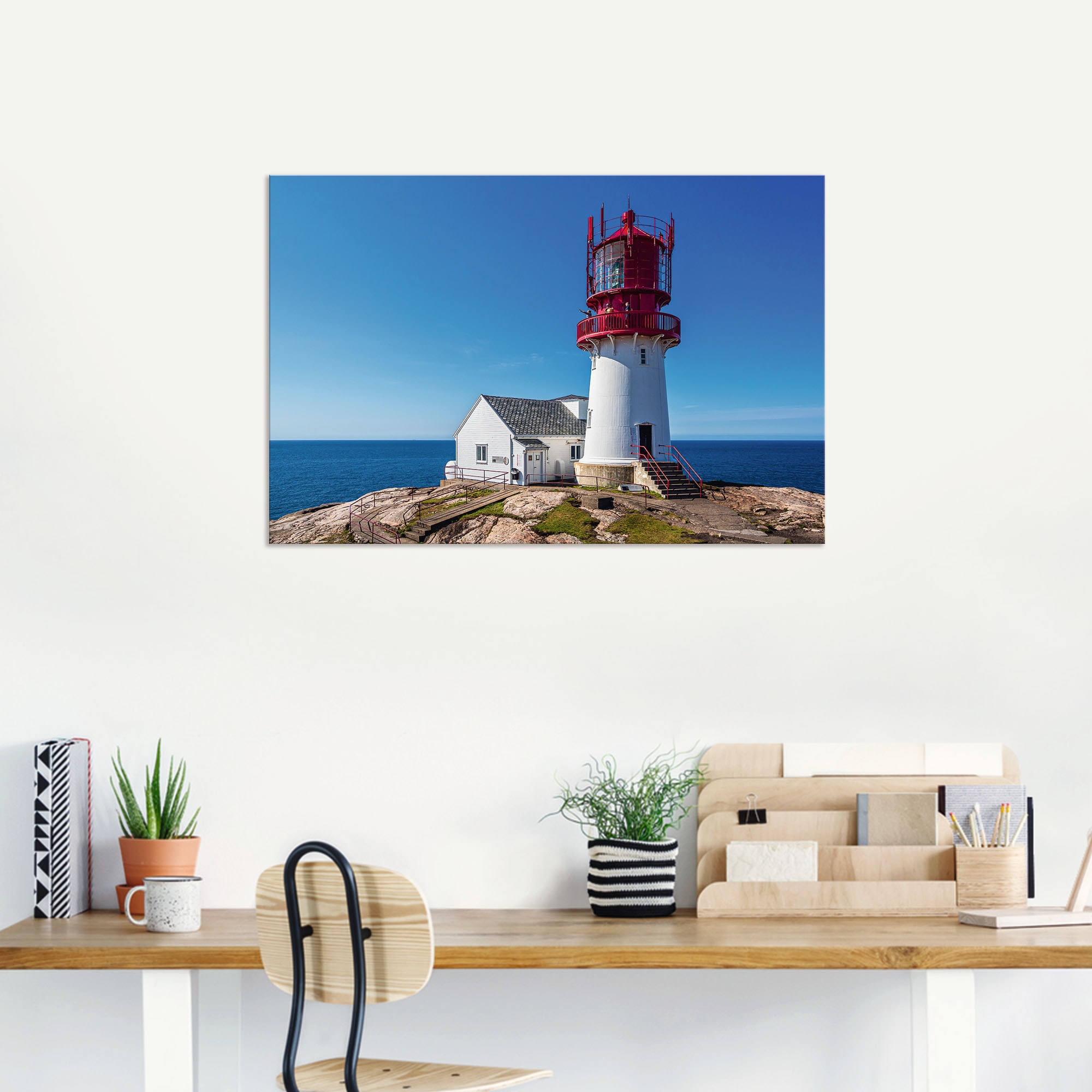 Artland Alu-Dibond-Druck »Der Leuchtturm Lindesnes Fyr in Norwegen«, Gebäude, (1 St.), für Innen- und Außenbereich geeignet, Outdoorbild