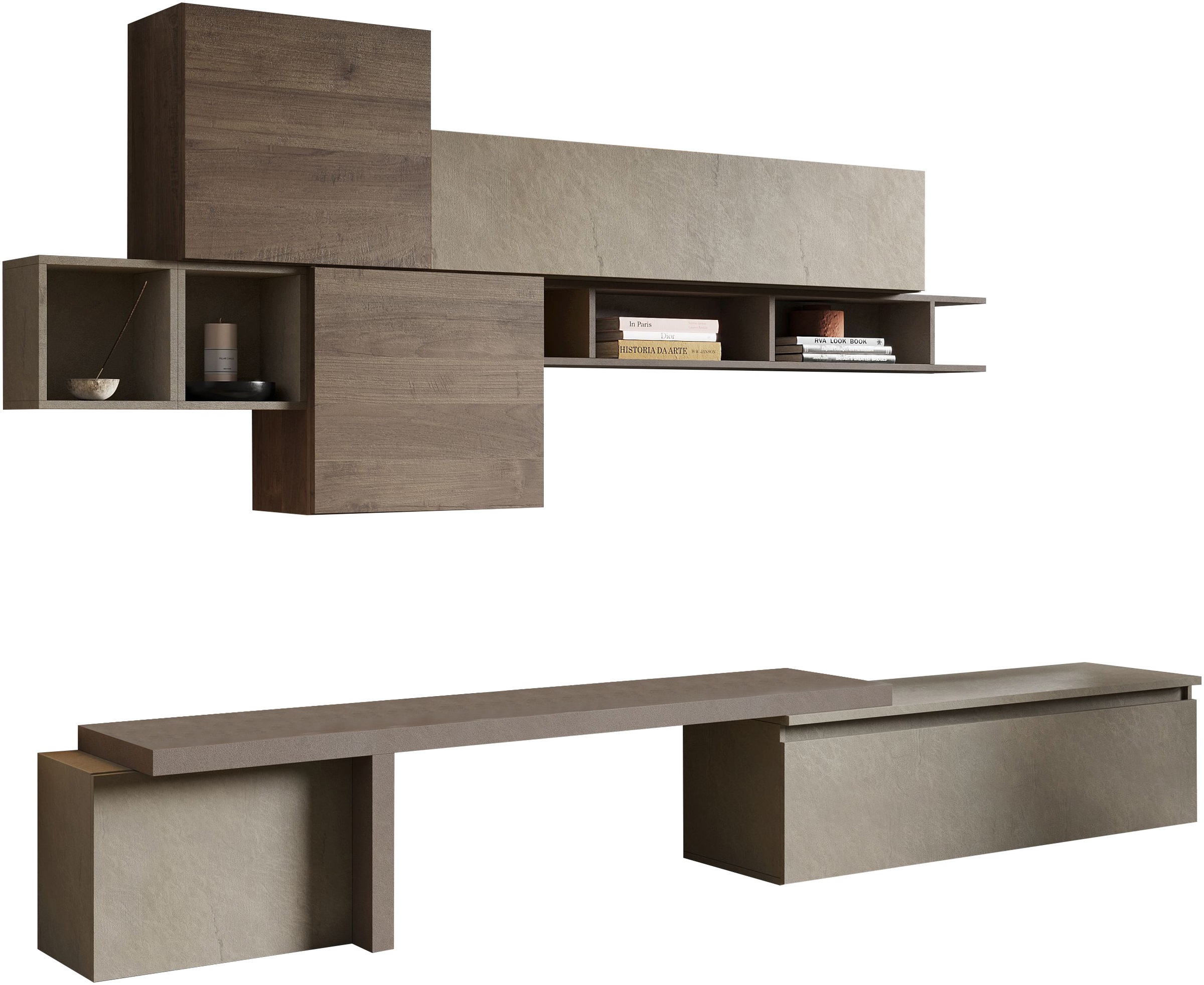 INOSIGN Wohnwand »INFINITY, 8tlg. Breite 330 cm, Höhe variabel (Lowboard, T günstig online kaufen