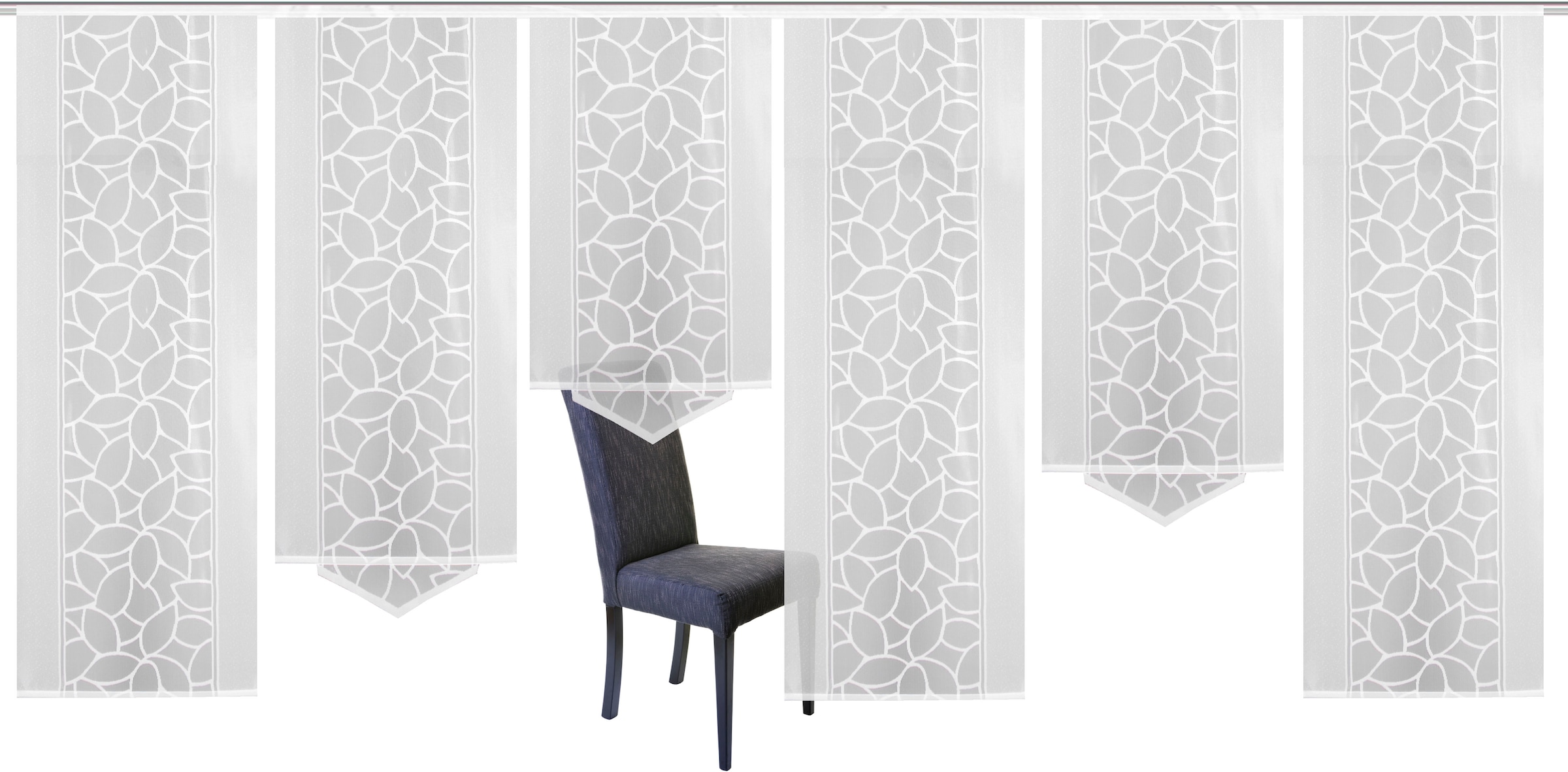 HOME WOHNIDEEN Schiebegardine »JENNA« Klettschiene 6 Stk. tlg. Schiebevorha günstig online kaufen