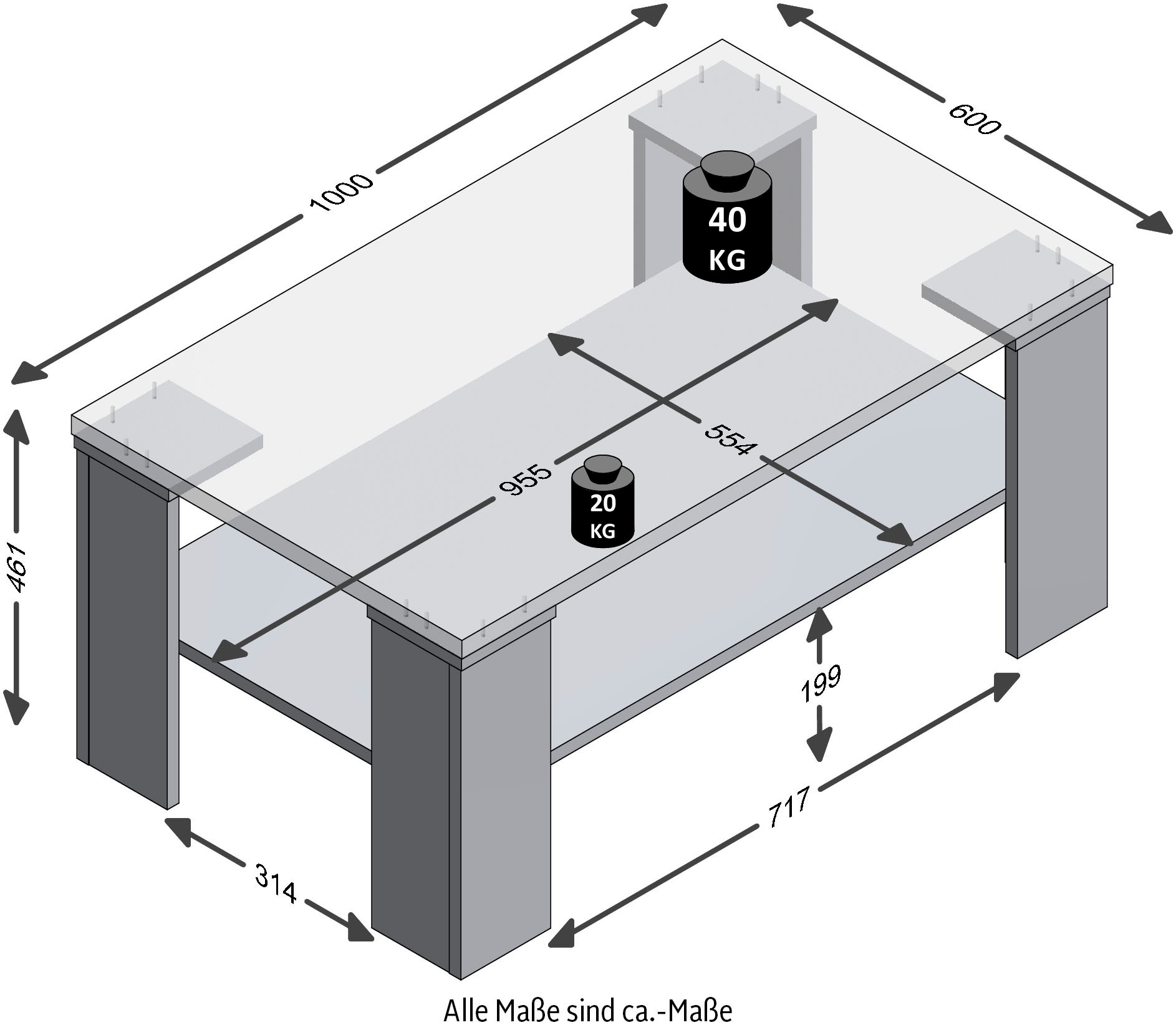 FMD Couchtisch »Bastia« Breite 100 cm