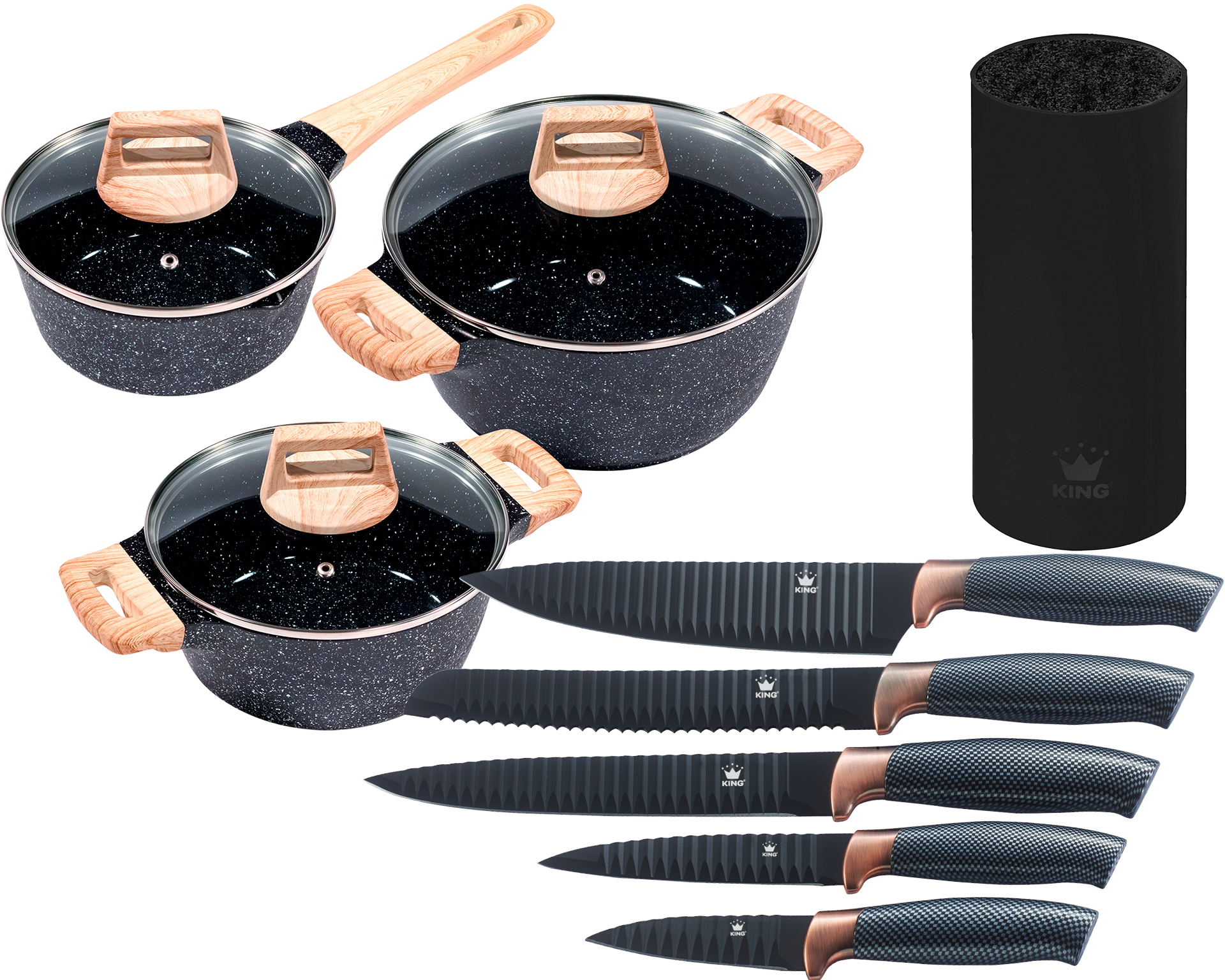 KING Topf-Set »»ESSENTIAL« Aluminiumguss, Induktion, Antihaftbeschichtung«, günstig online kaufen