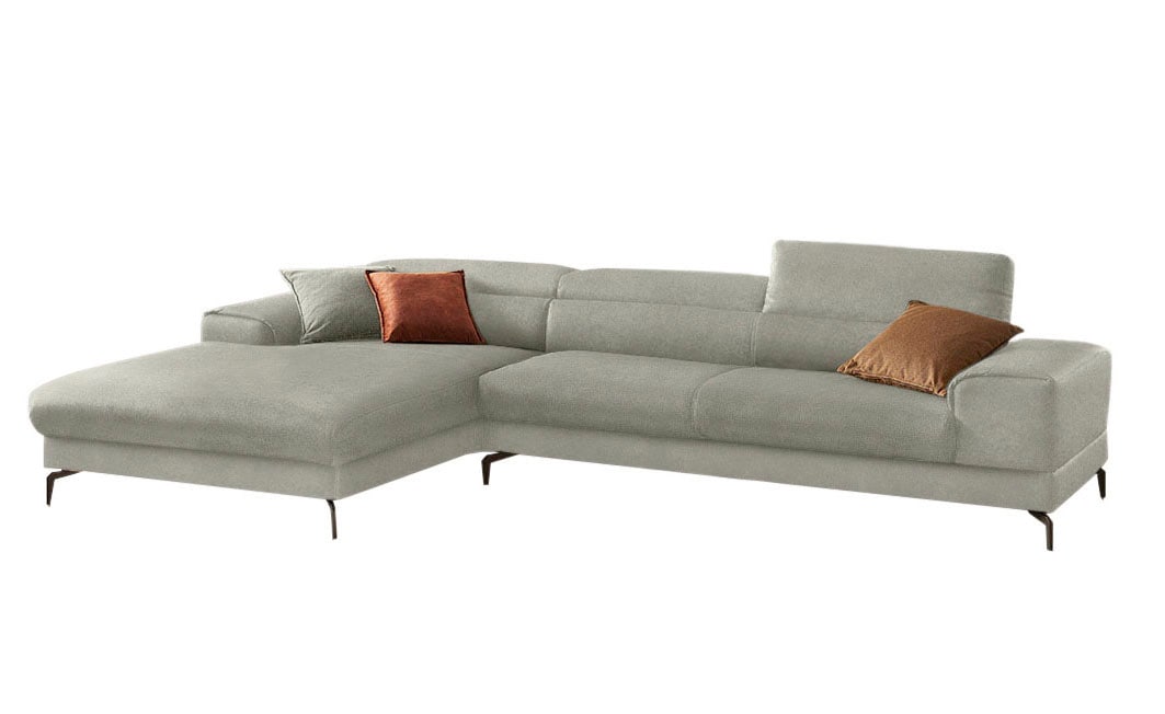 W.SCHILLIG Ecksofa »piedroo, Designsofa mit tollem Sitzkomfort, bequem und elegant, L-Form« Kopfteilverstellung, wahlweise mit Sitztiefenverstellung, Breite 343cm