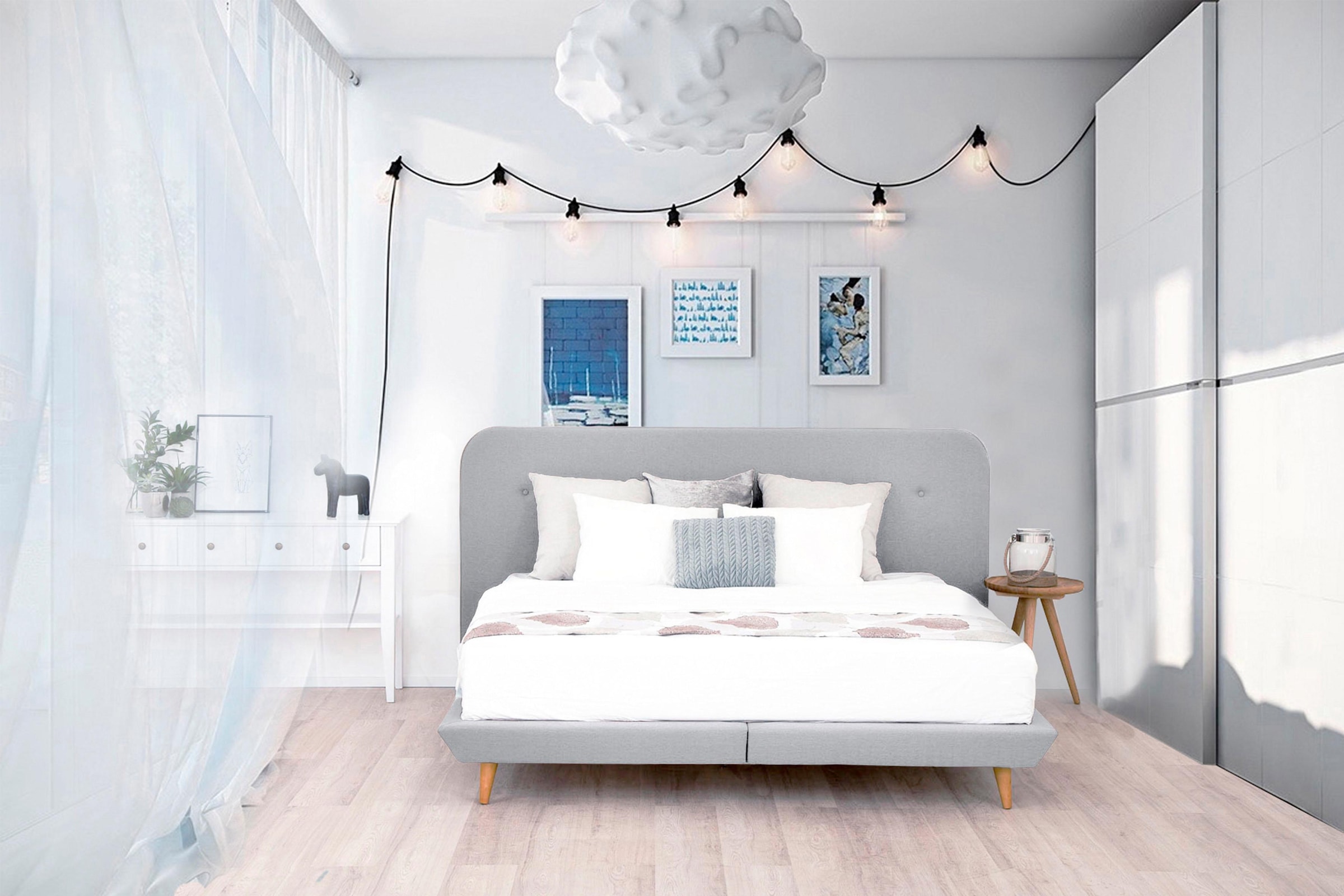andas Boxspringbett »Premium«, Steppung mit Knopfheftung, inkl. Topper