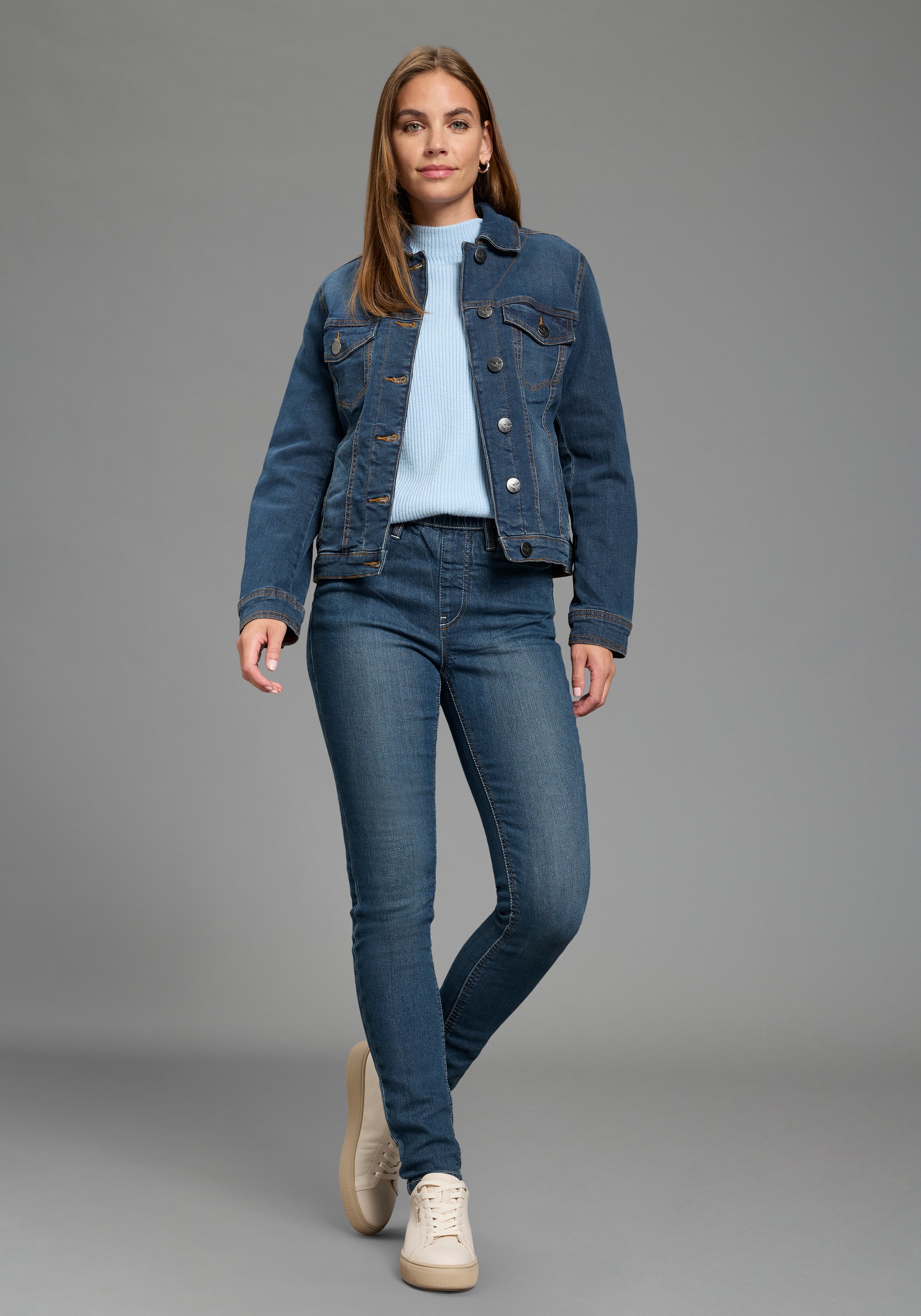 Arizona Jeansjeggings Packung, 2er-Pack,  enge Passform,  Röhrenjeans,  Used-Look-Waschung,  hohe Leibhöhe